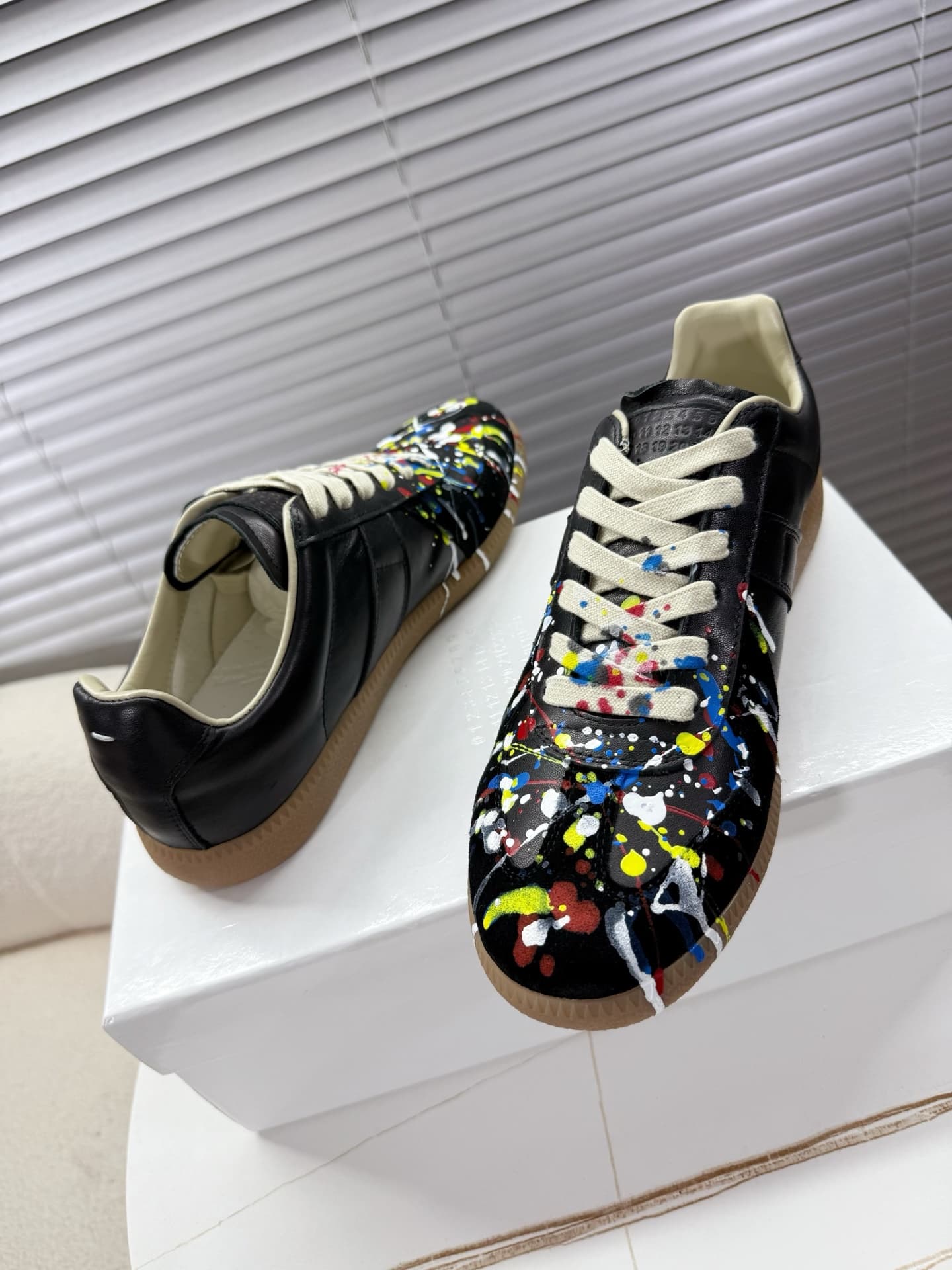 Maison Margiela Patent Leather Printed Sneaker shoes Men Women