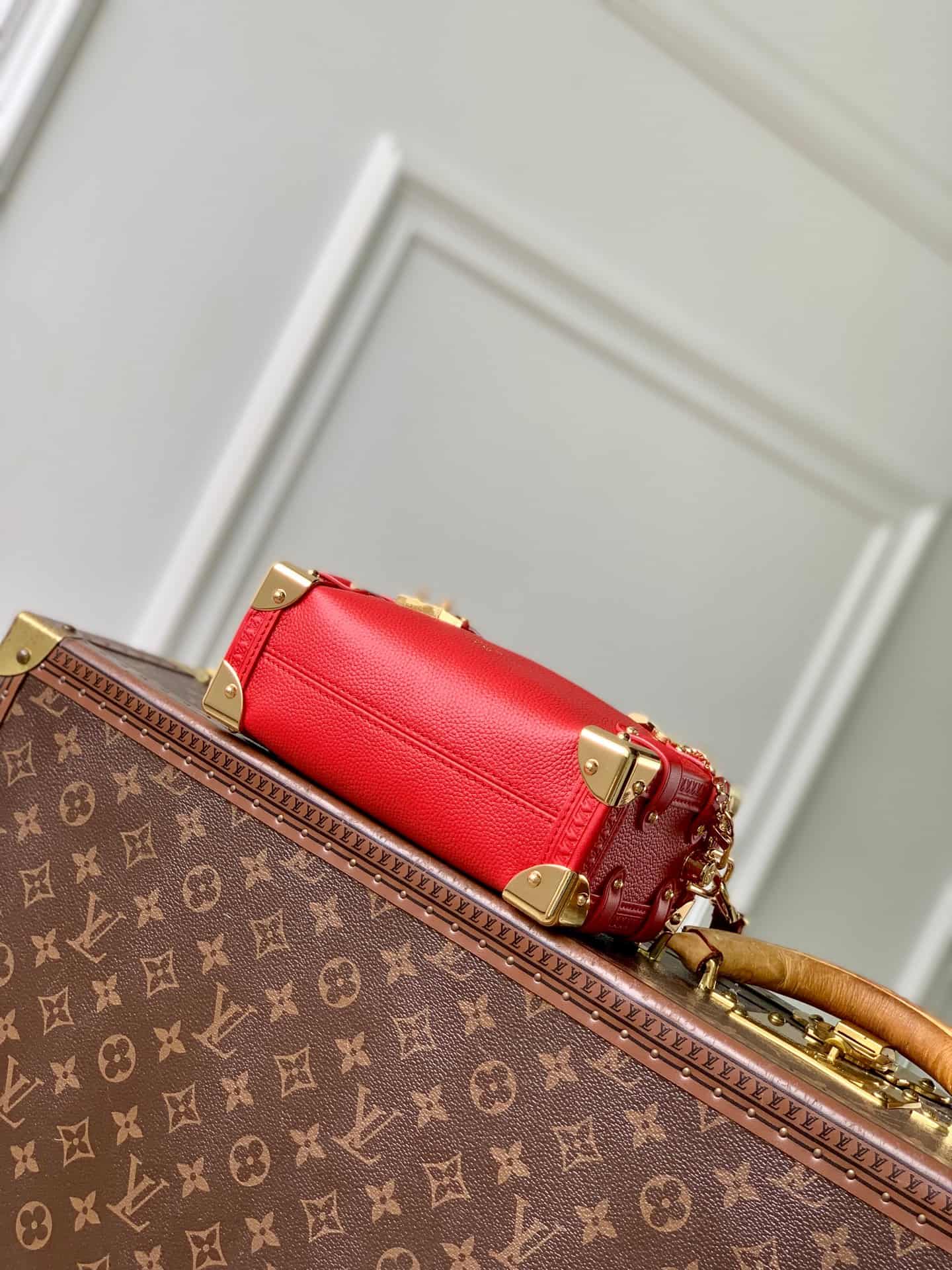 Louis Vuitton Side Trunk PM Sari Red Calf leather M28333 High