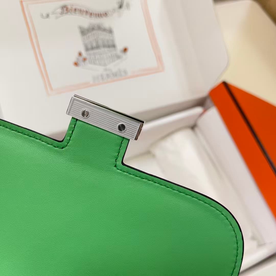 Hermes Mini Constance 18cm Epsom Bag Vert Comics WAX Vert Comics High Customizing Style
