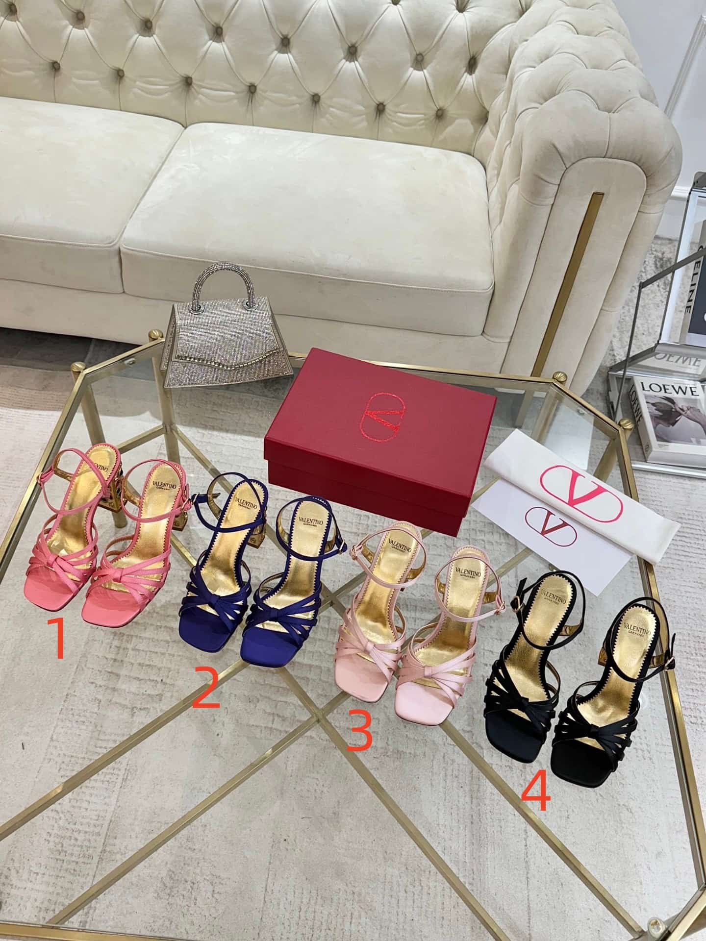 Valentino Preshoes Satin Sandal With Crystals Shoes Women