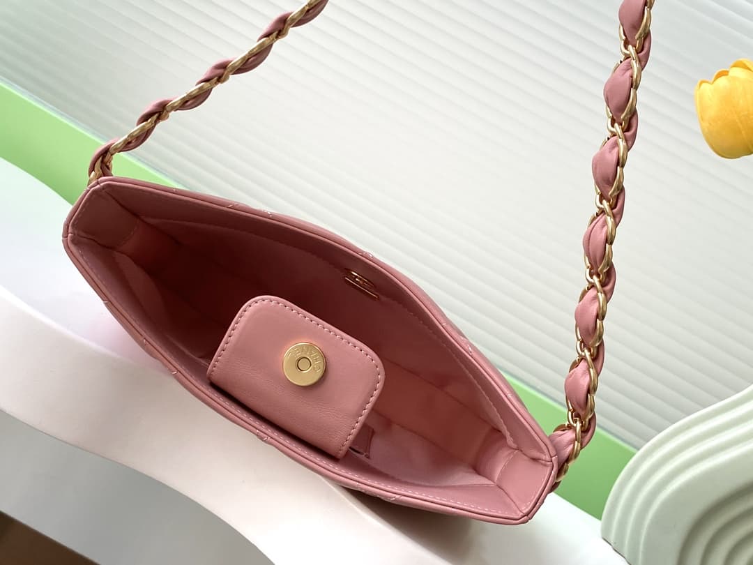 Chanel HOBO HANDBAG AS5177 Lambskin & Gold-Tone Metal Pink A