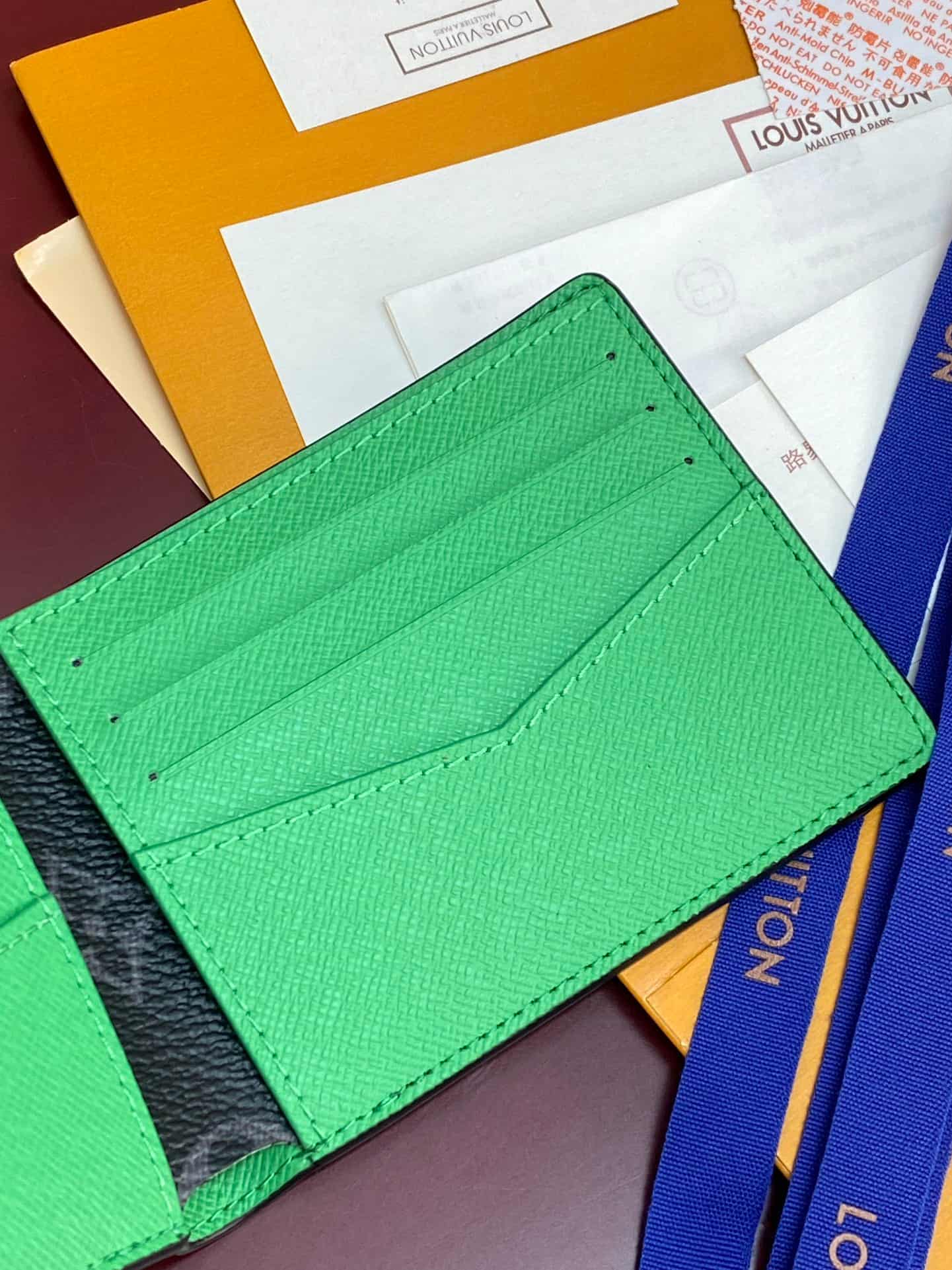 Louis Vuitton Slender Wallet Monogram Eclipse coated canvas M25849 Bamboo Green High