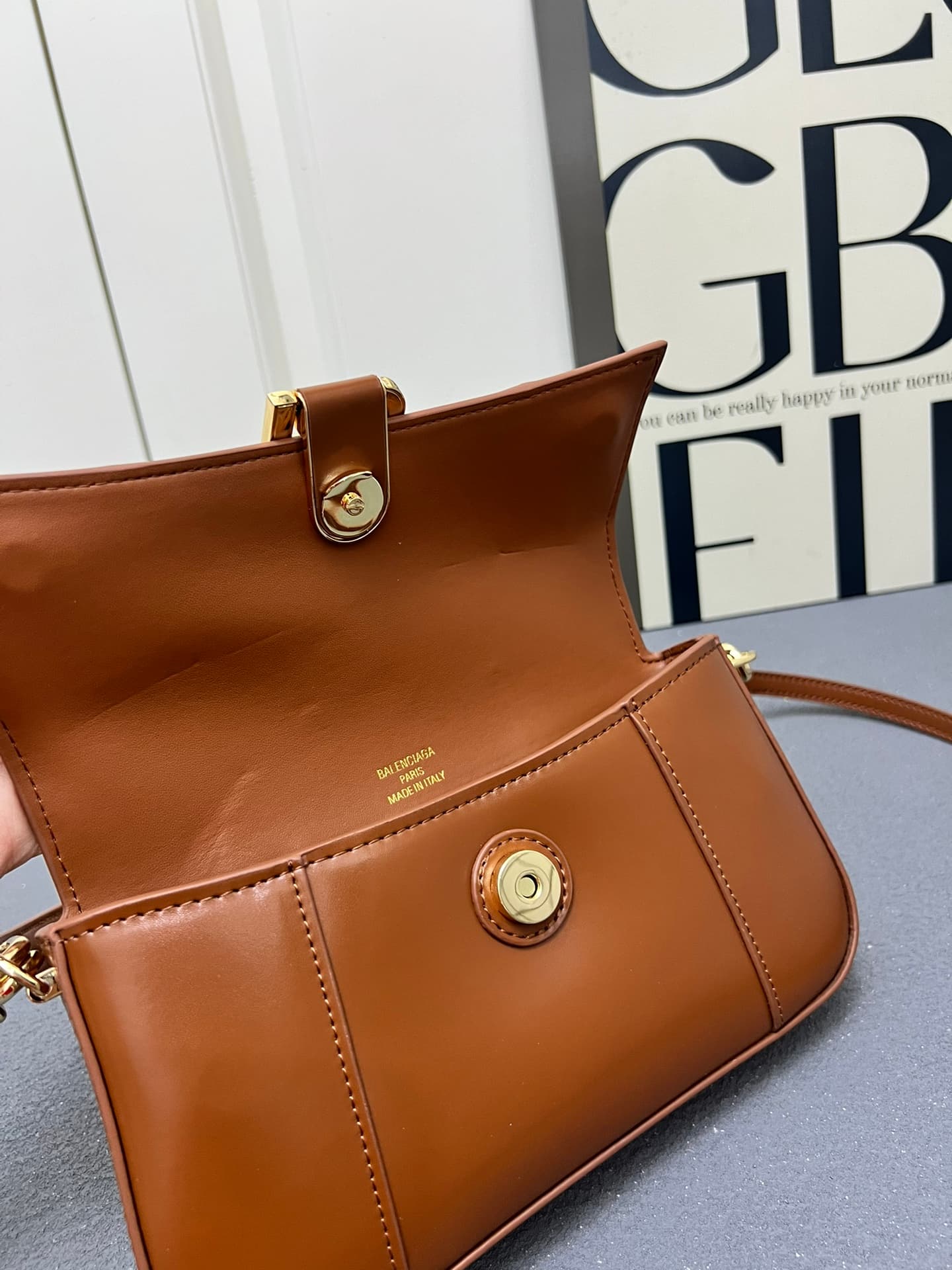 Balenciaga Hourglass sling bag Brown High