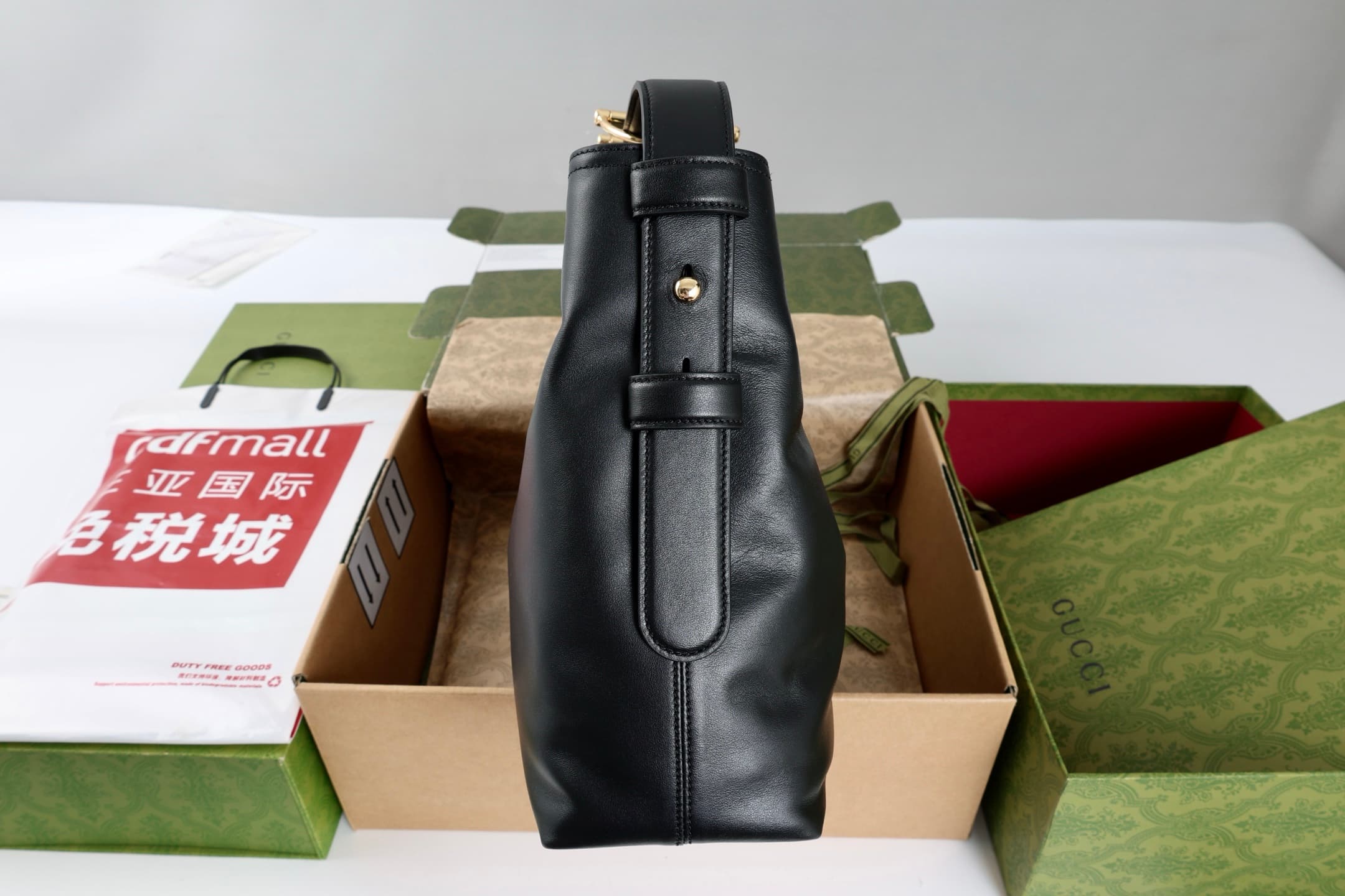 Gucci Beatrix medium tote bag Black soft smooth leather ‎850926 High