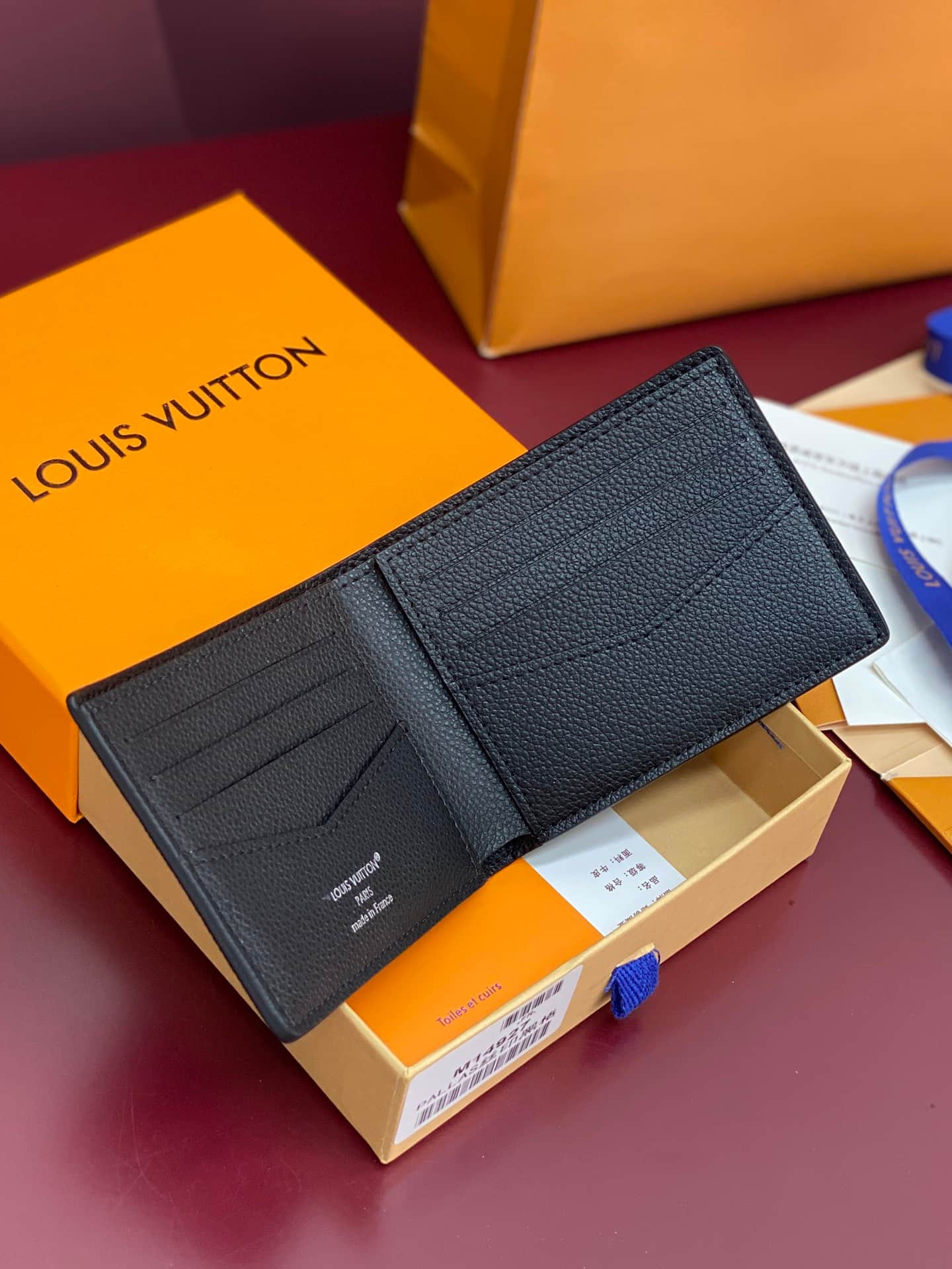 Louis Vuitton Slender Wallet Damoflage Black coated canvas M14927 High
