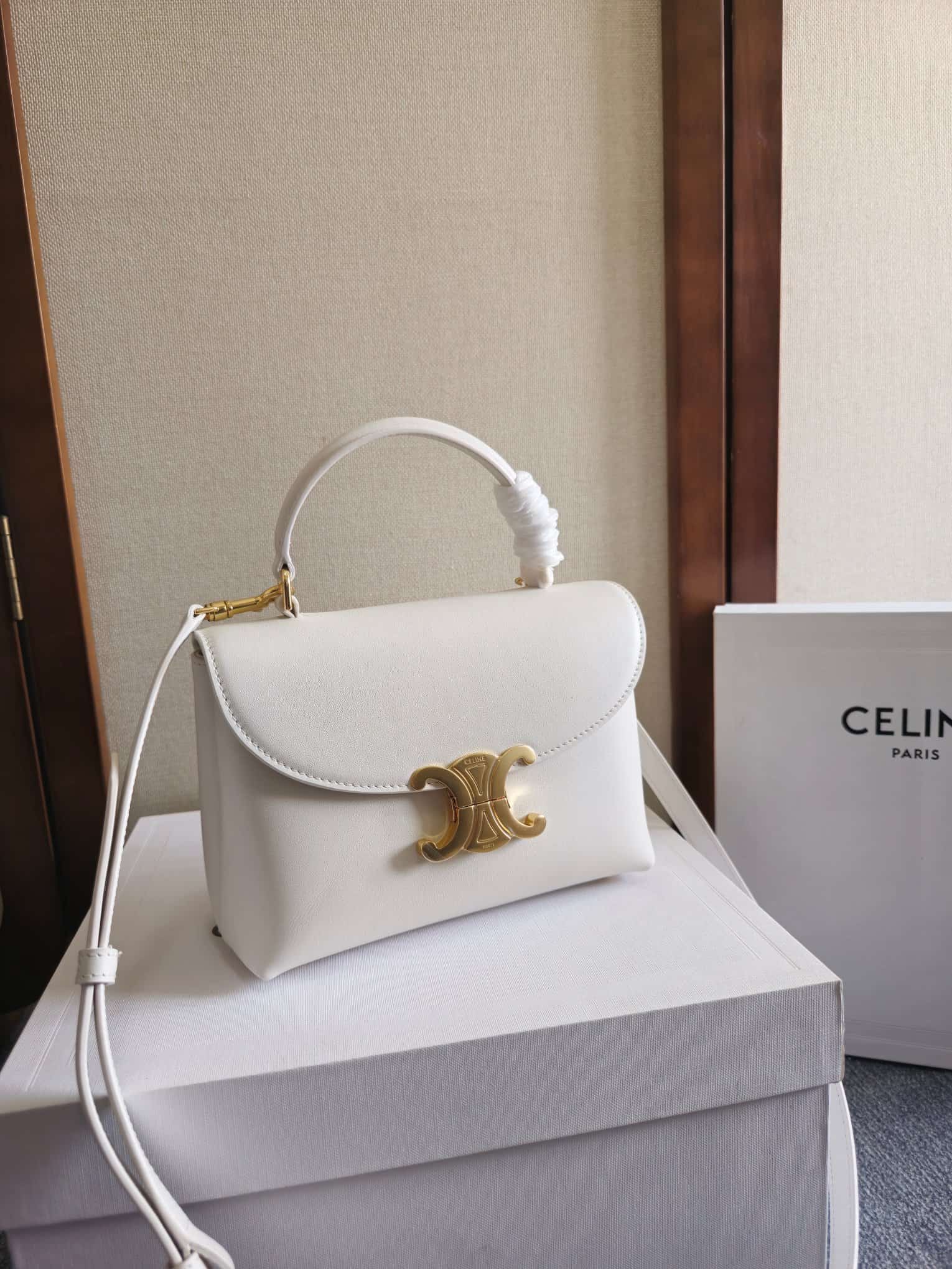 Celine Mini Nino bag in White Supple Calfskin High