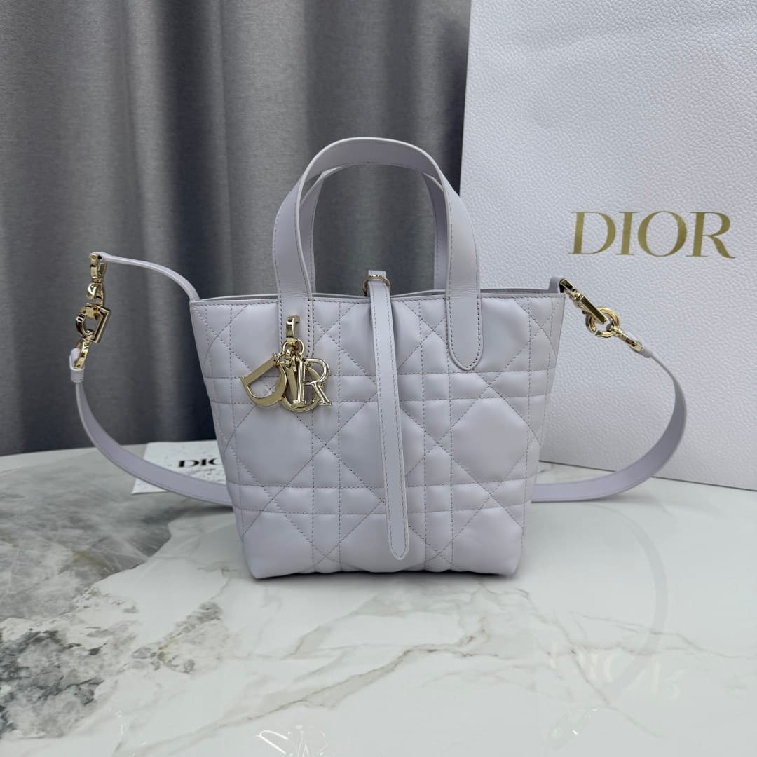Small Dior Toujours Vertical Tote Bag Dreamy Purple Macrocannage Calfskin M2835 High