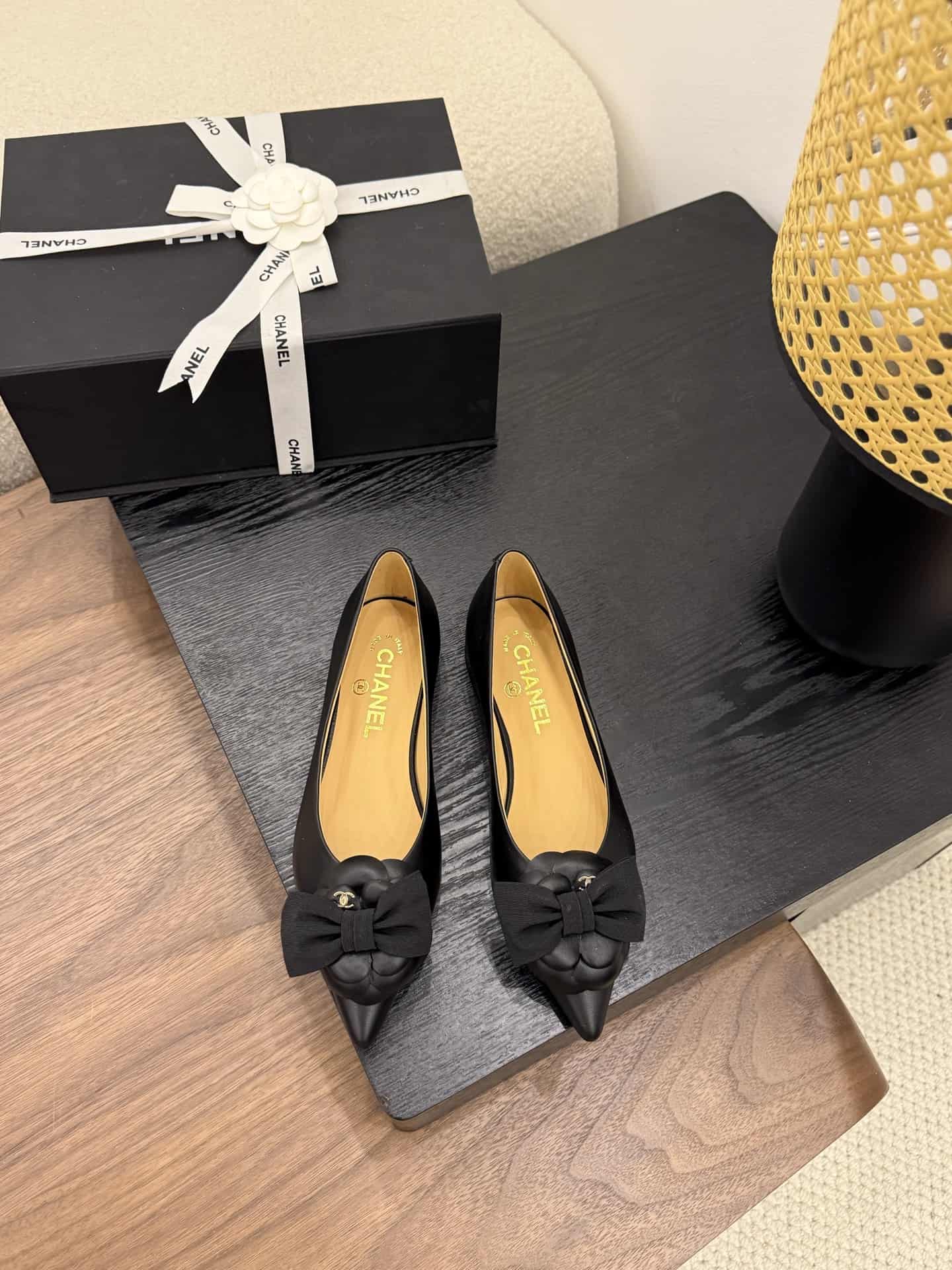 Chanel Lambskin Camellia Ballerina Flats shoes Women
