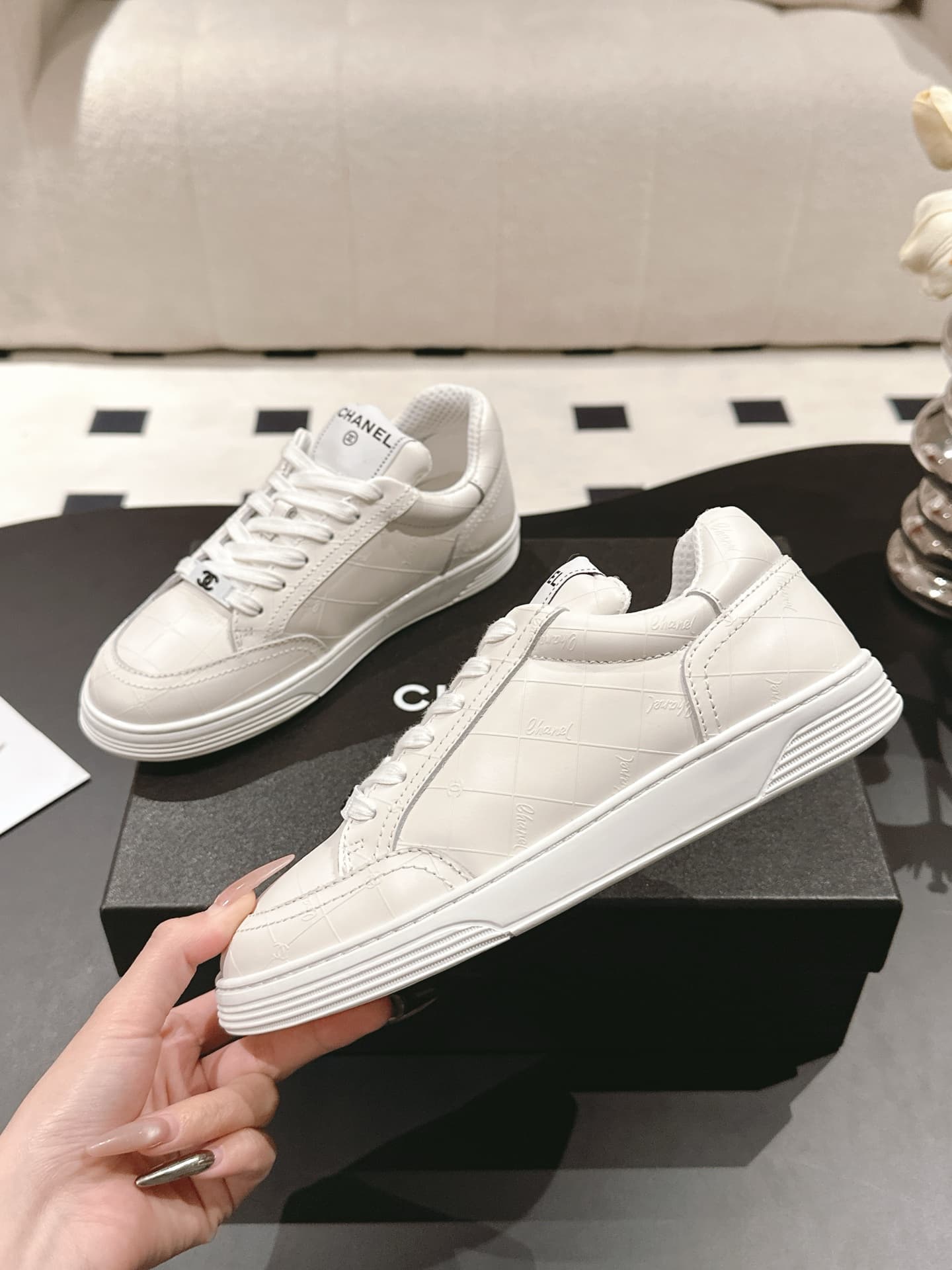 Chanel Leather Sneaker Shoes Women