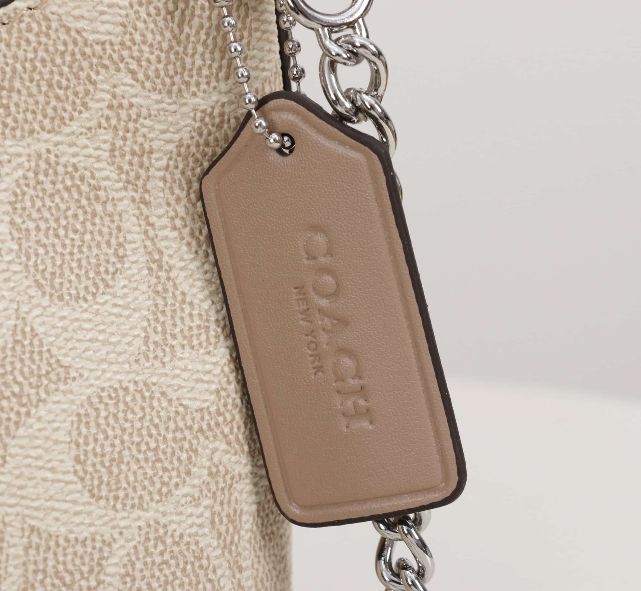 Coach Caitlin Shoulder Bag In Signature Canvas Silver/Sand/Taupe High