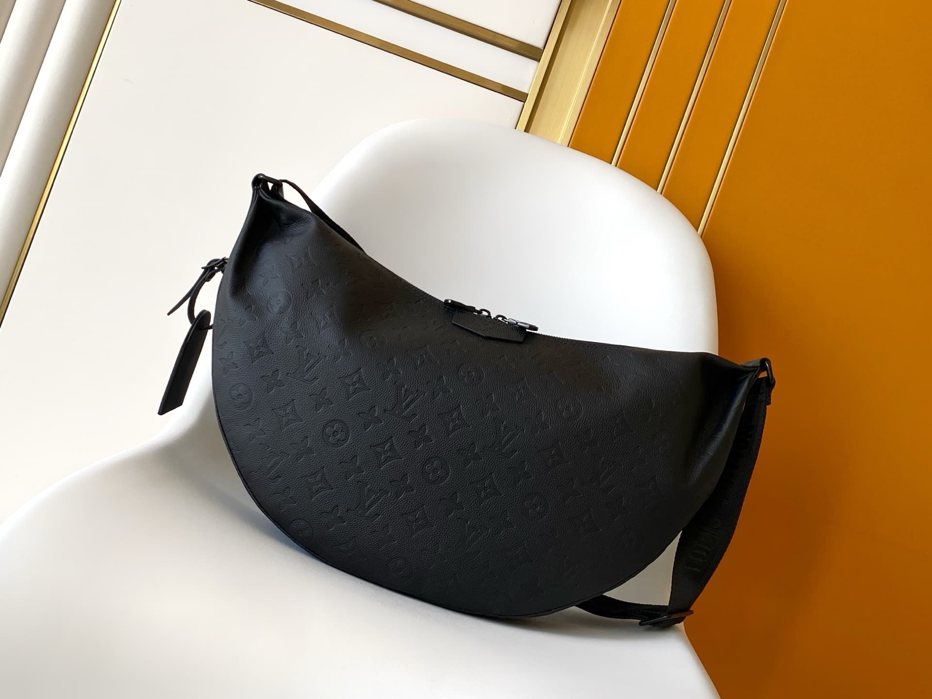 Louis Vuitton Hobo Hamac Bag Black Monogram Shadow embossed leather M12850 High