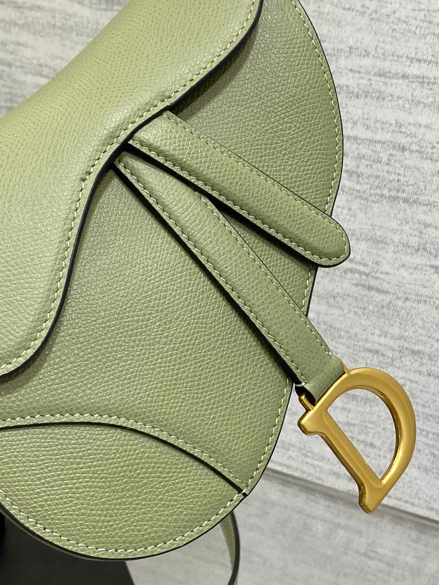 Mini SADDLE BAG Grained Calfskin Clay Green High