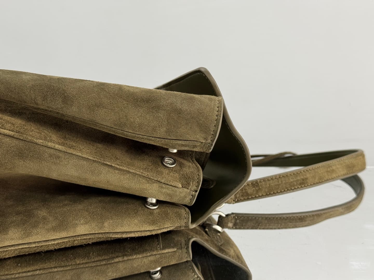 Balenciaga Rodeo Large Bag in Khaki Waxed Suede Calfskin With Silver-Tone Metal TOP
