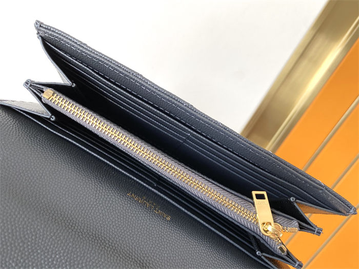 CASSANDRE MATELASSÉ LARGE FLAP WALLET IN GRAIN DE POUDRE LEATHER Beige High
