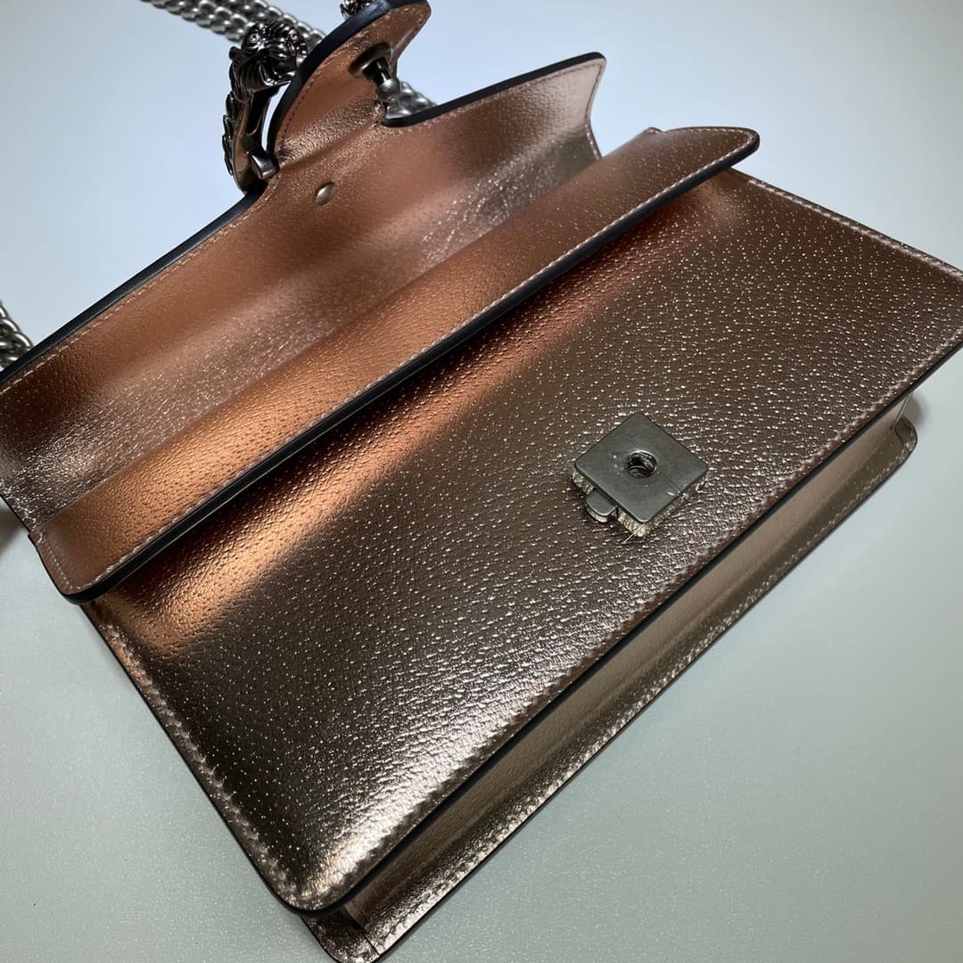 Dionysus small shoulder bag 731782 Leather rose gold high