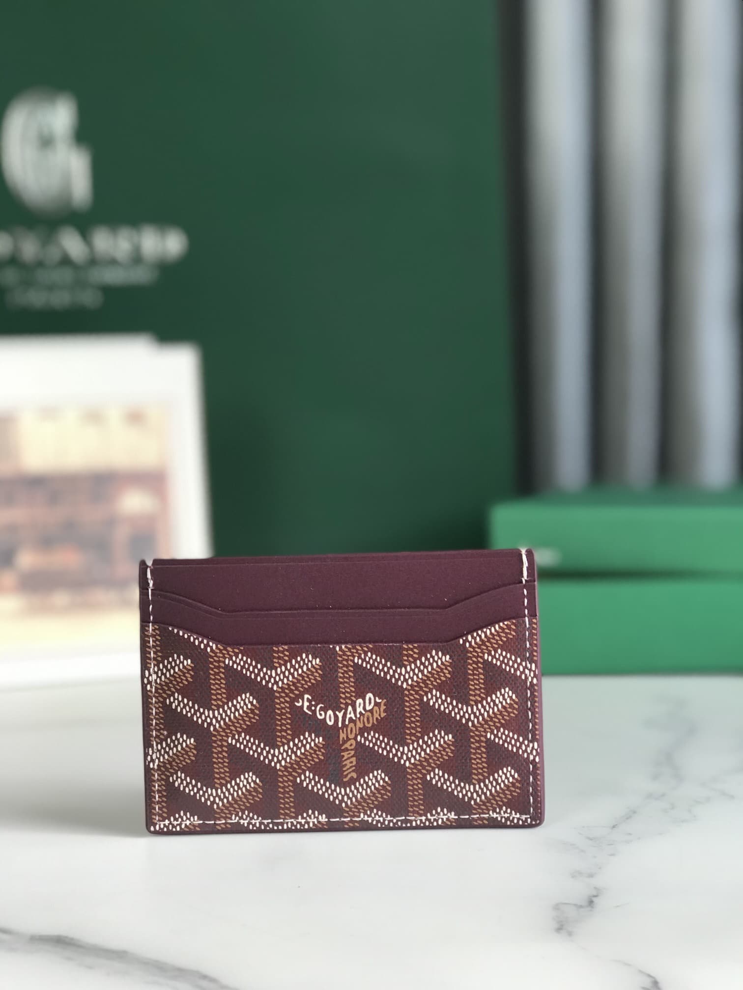 Goyard Saint Sulpice Card Wallet Burgundy High