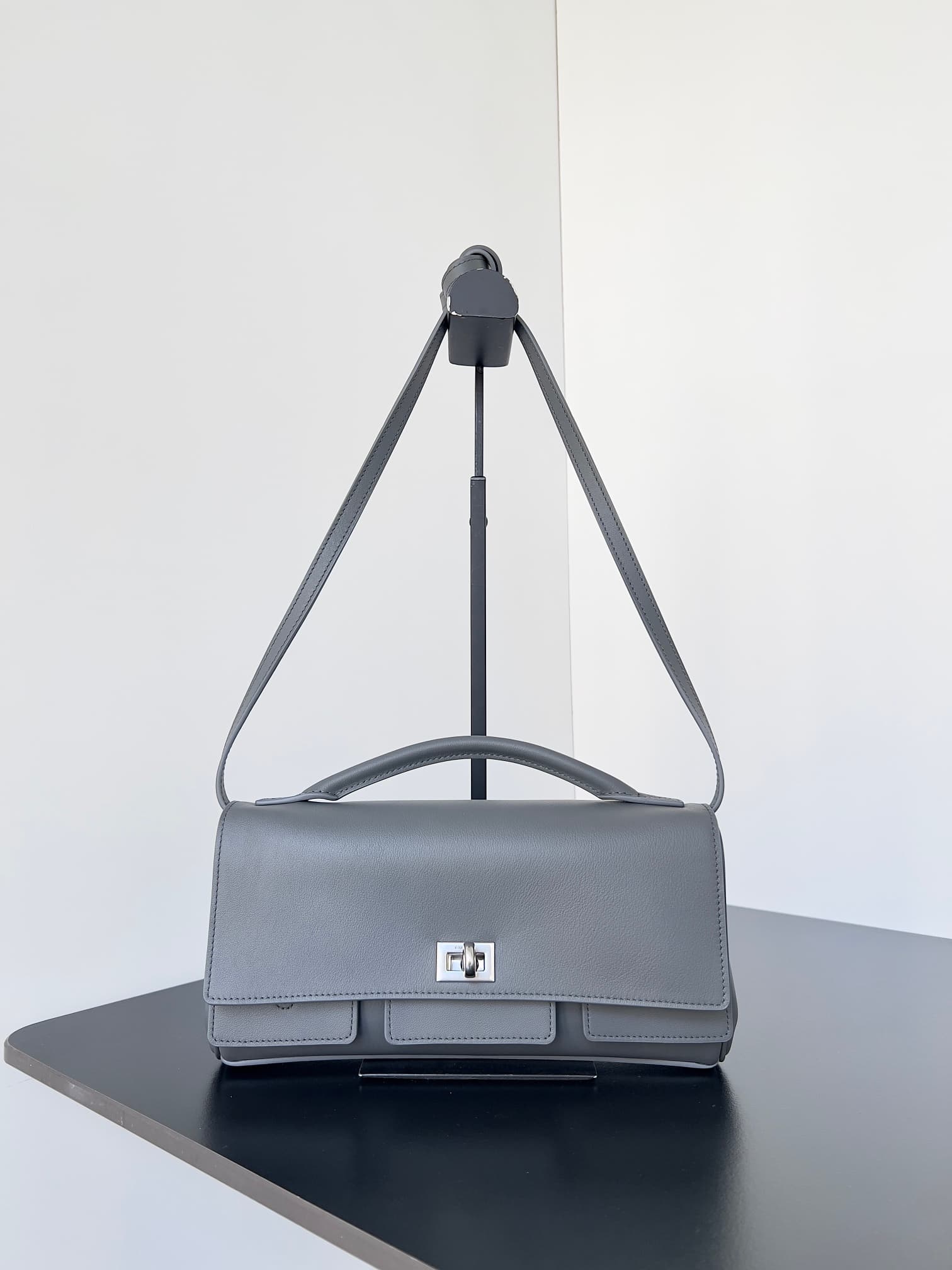 Balenciaga Bel Air Small Clutch On Strap smooth leather High