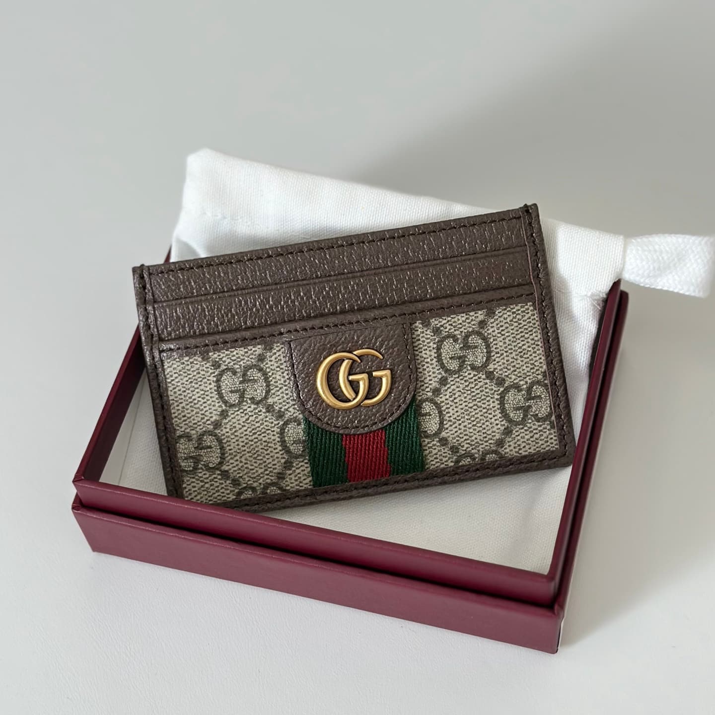 Gucci Ophidia card case wallet Coffee 834795 High