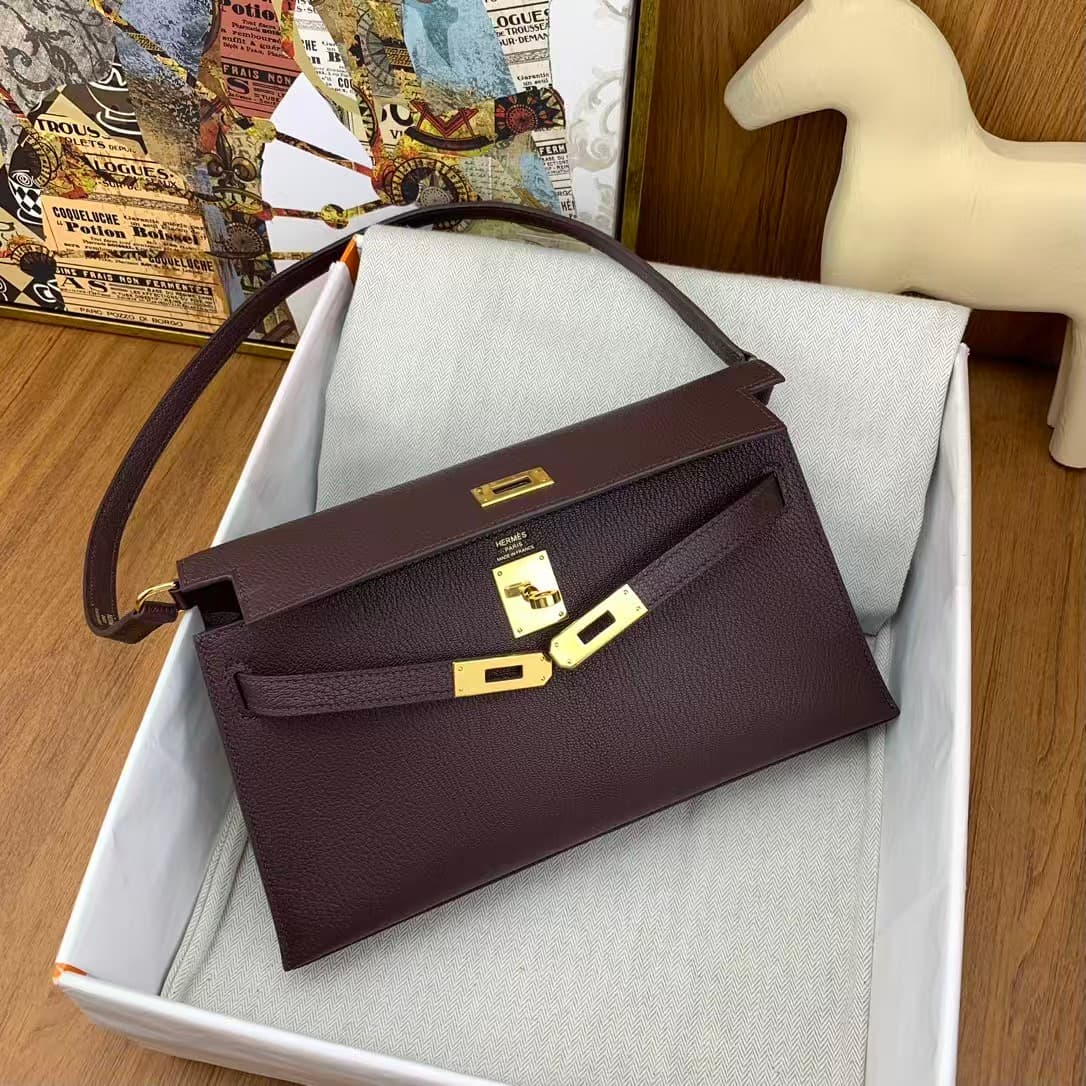 Hermes Kelly Elan 27cm Goatskin Gold-Metal WAX High