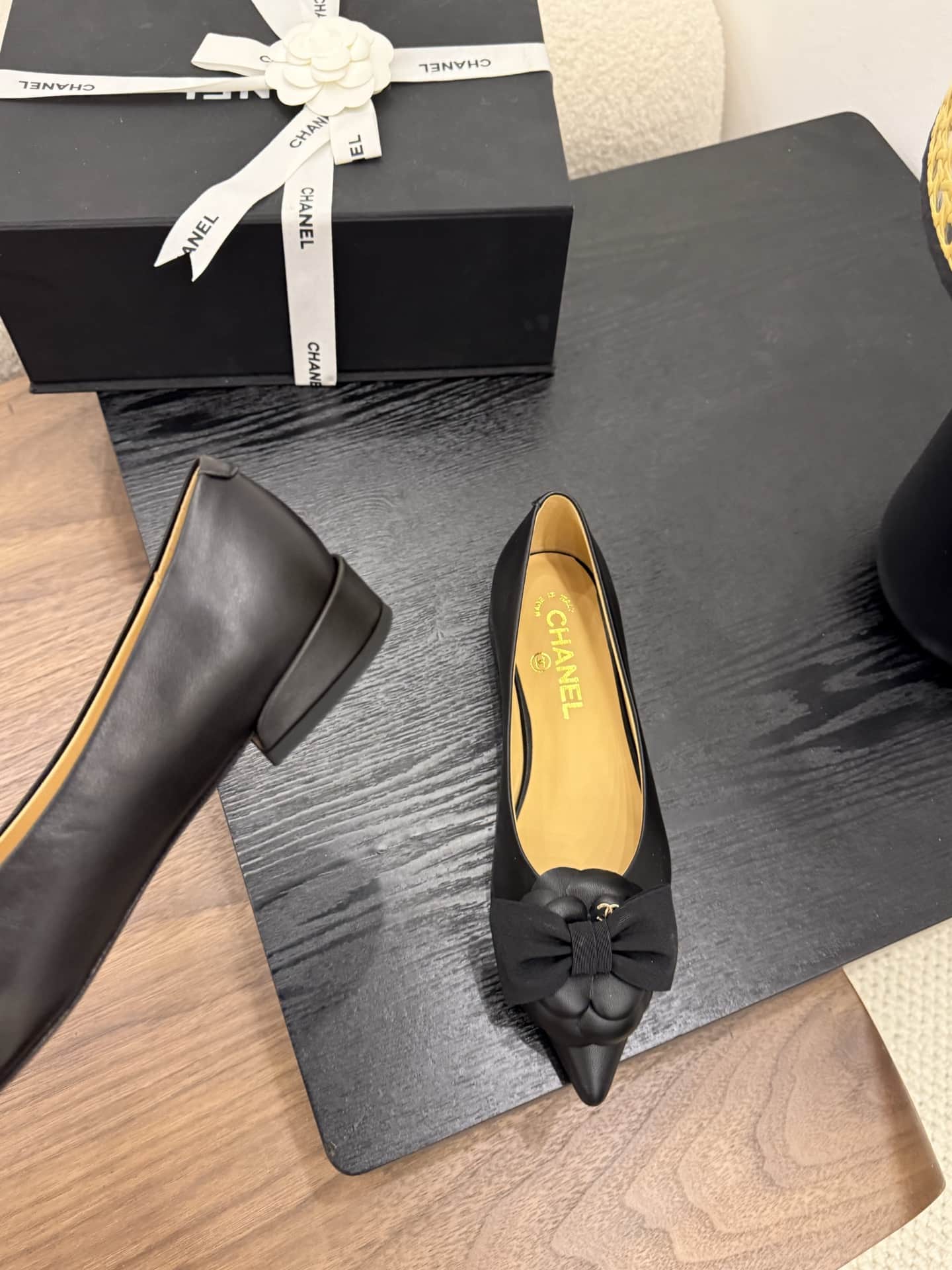 Chanel Lambskin Camellia Ballerina Flats shoes Women