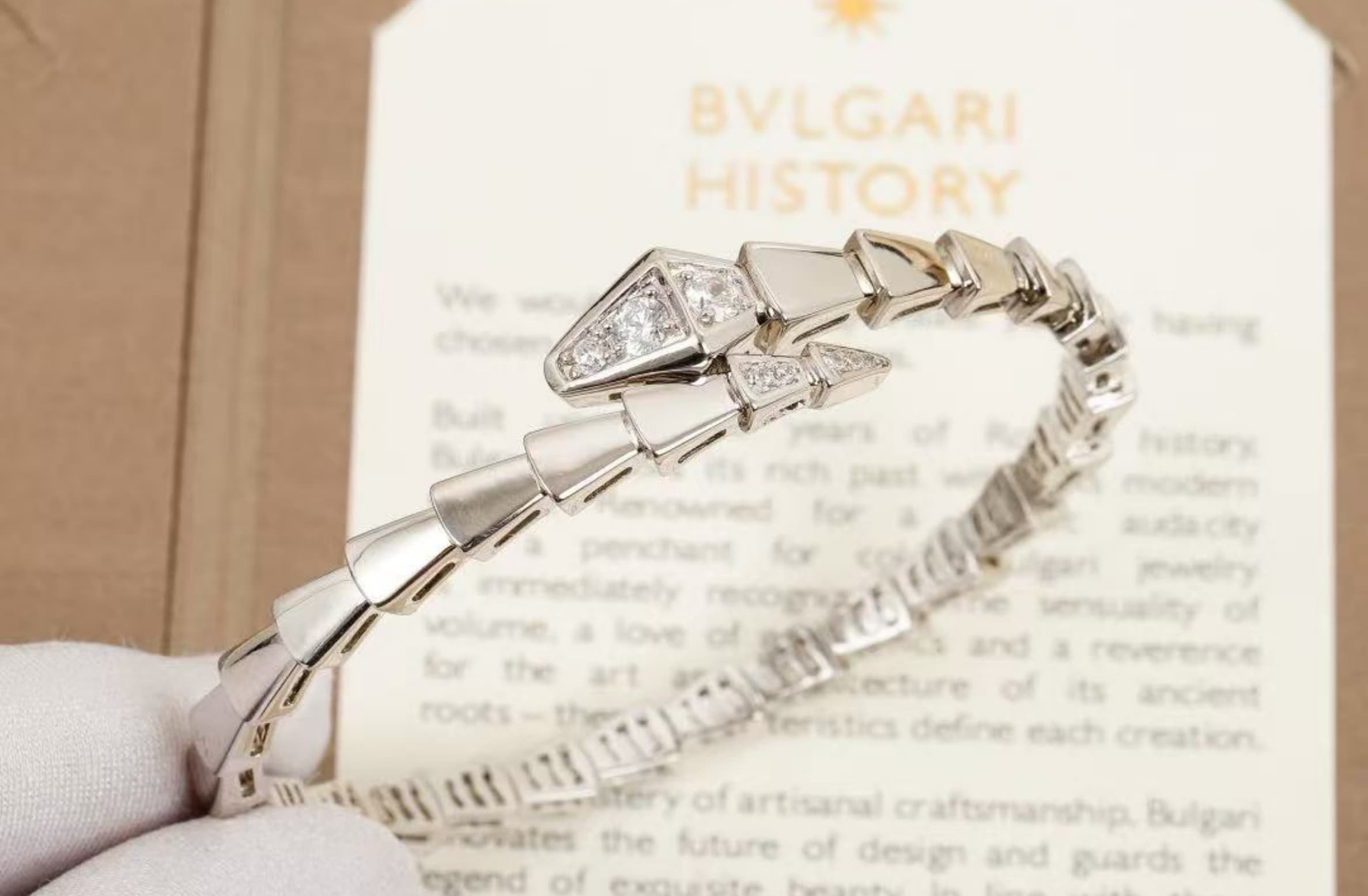 Bvlgari Serpenti Viper 18K Diamond Wrap Bracelet High