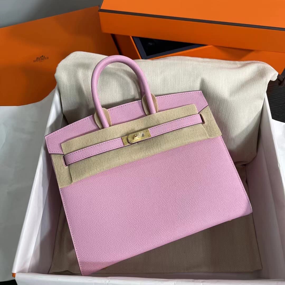 Hermes Birkin Sellier Bag 25/30cm Epsom Leather WAX Mauve Sylvestre High