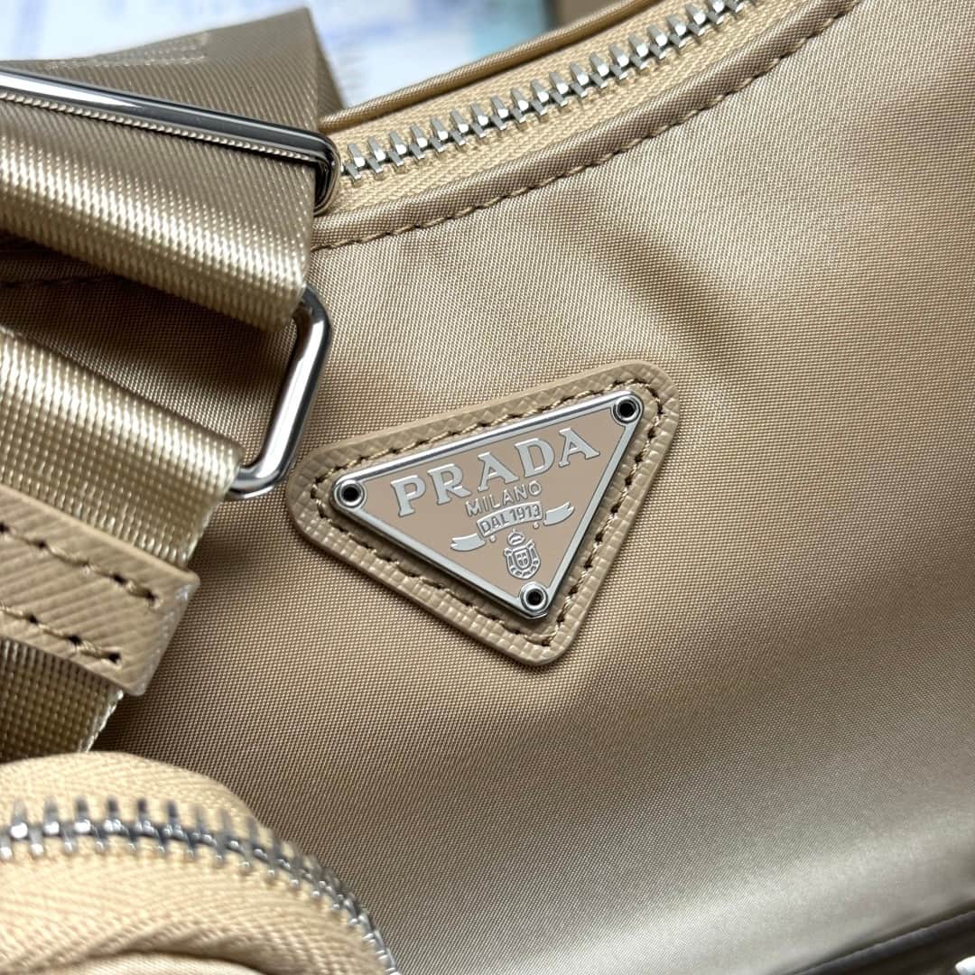 Prada Re-Edition 2005 Nylon bag 1BH204 Beige High