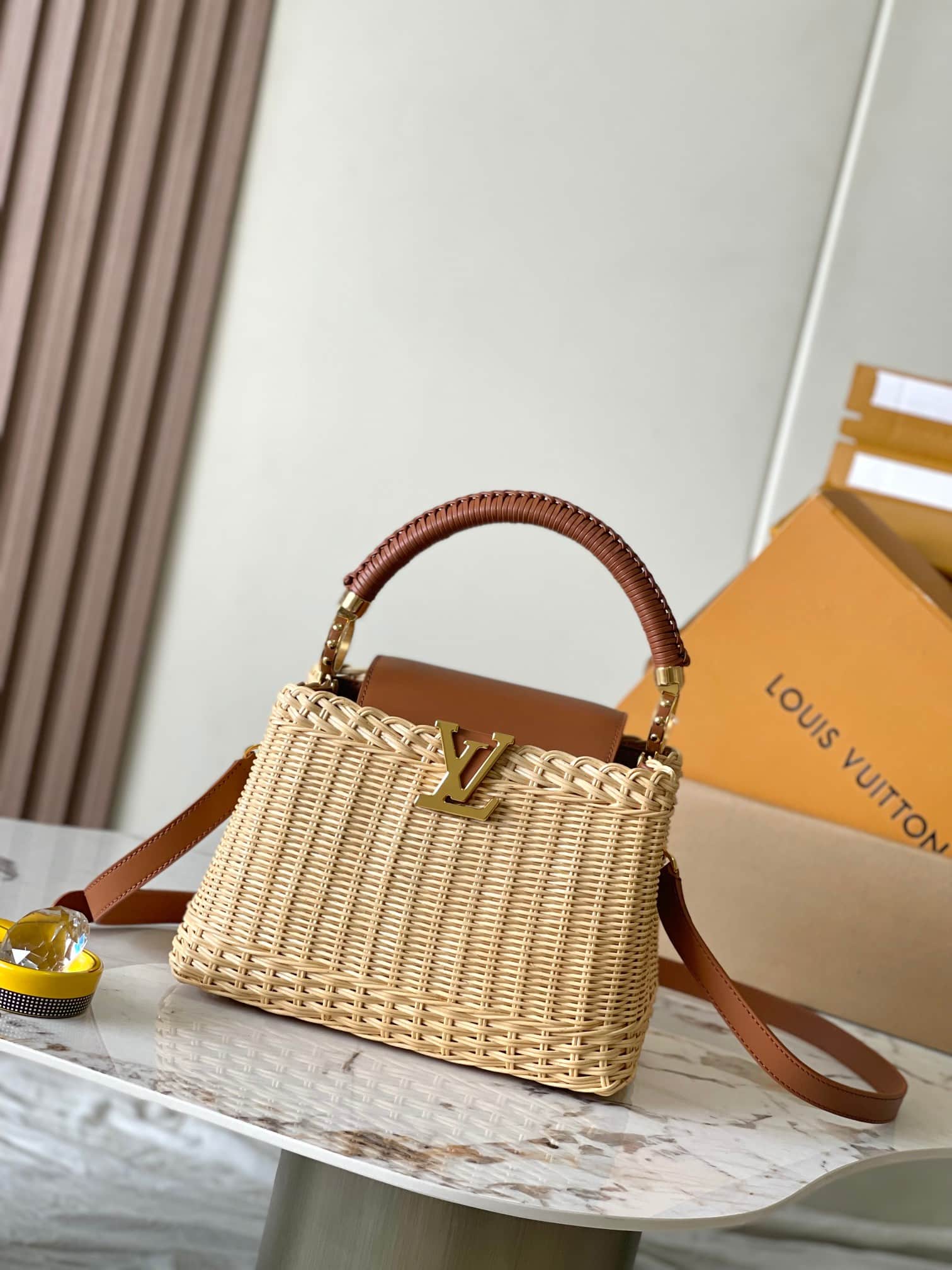 Louis Vuitton Capucines BB Cowhide and rattan M22173 Tan Top