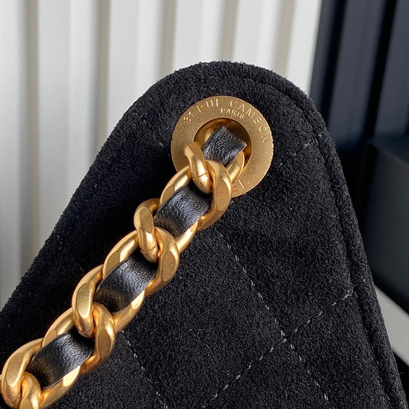 Chanel 25 Small Hobo handbag AS5293 Suede & gold-tone metal Black A