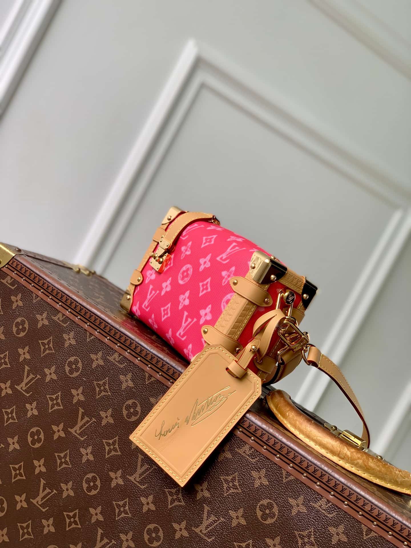Louis Vuitton Side Trunk PM Monogram Origine Rose Ruban Coated canvas M27784 High