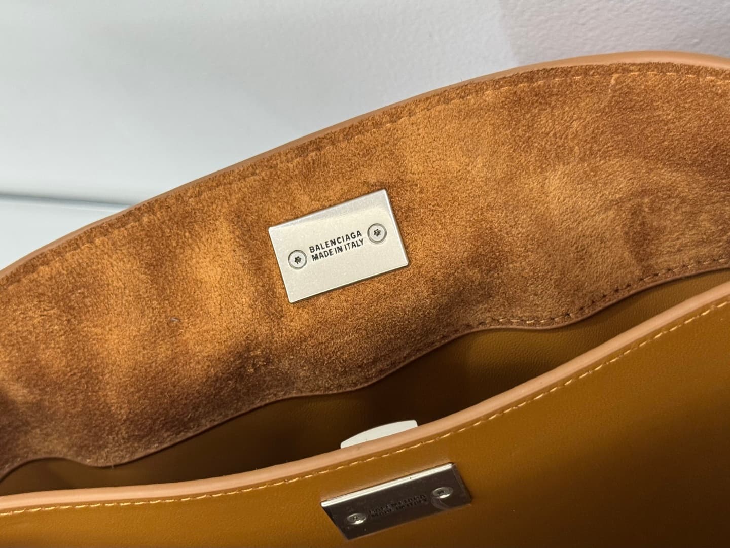 Balenciaga Rodeo Mini Bag in Camel Waxed Suede Calfskin With Silver-Tone Metal TOP