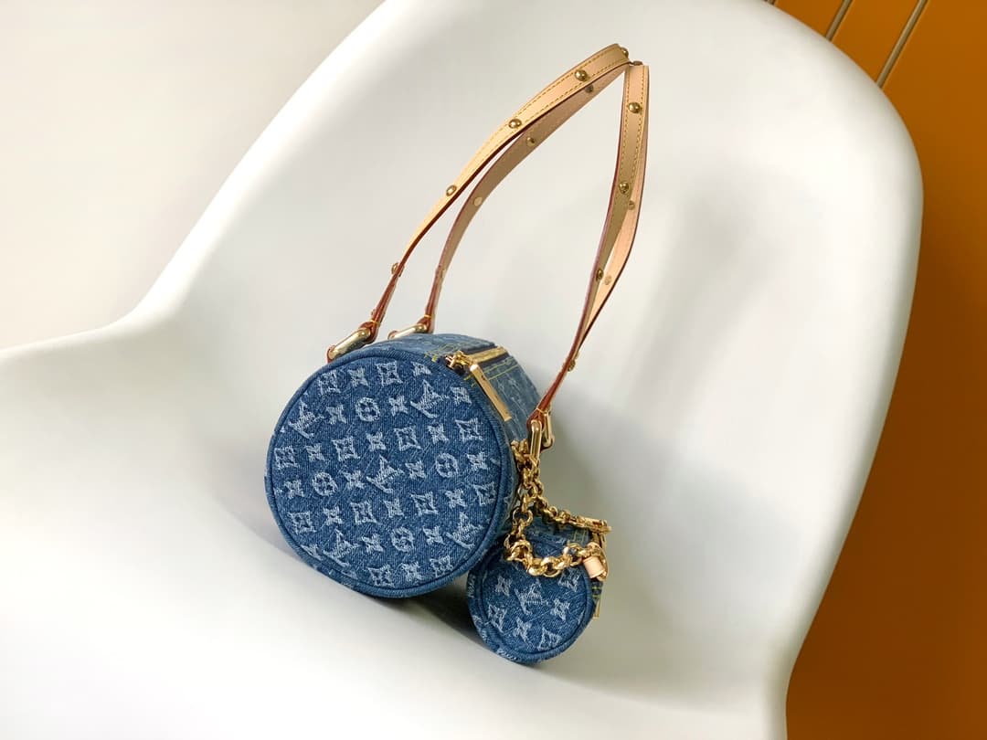 Louis Vuitton Monogram Denim Papillon bag in Denim Blue M46830 High