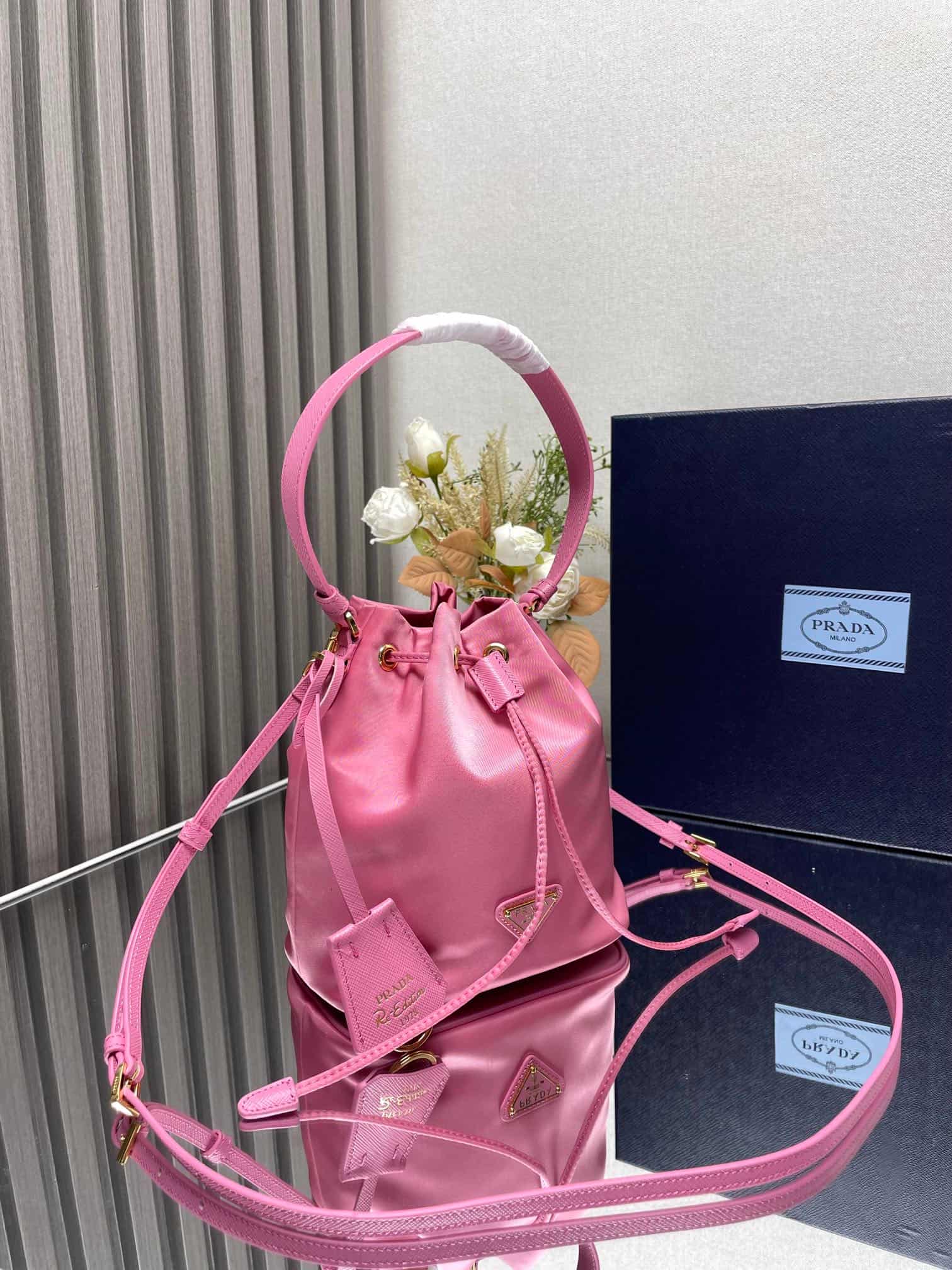 Prada Re-Edition 1978 Re-Nylon mini-bag 1BE067 Begonia Pink High