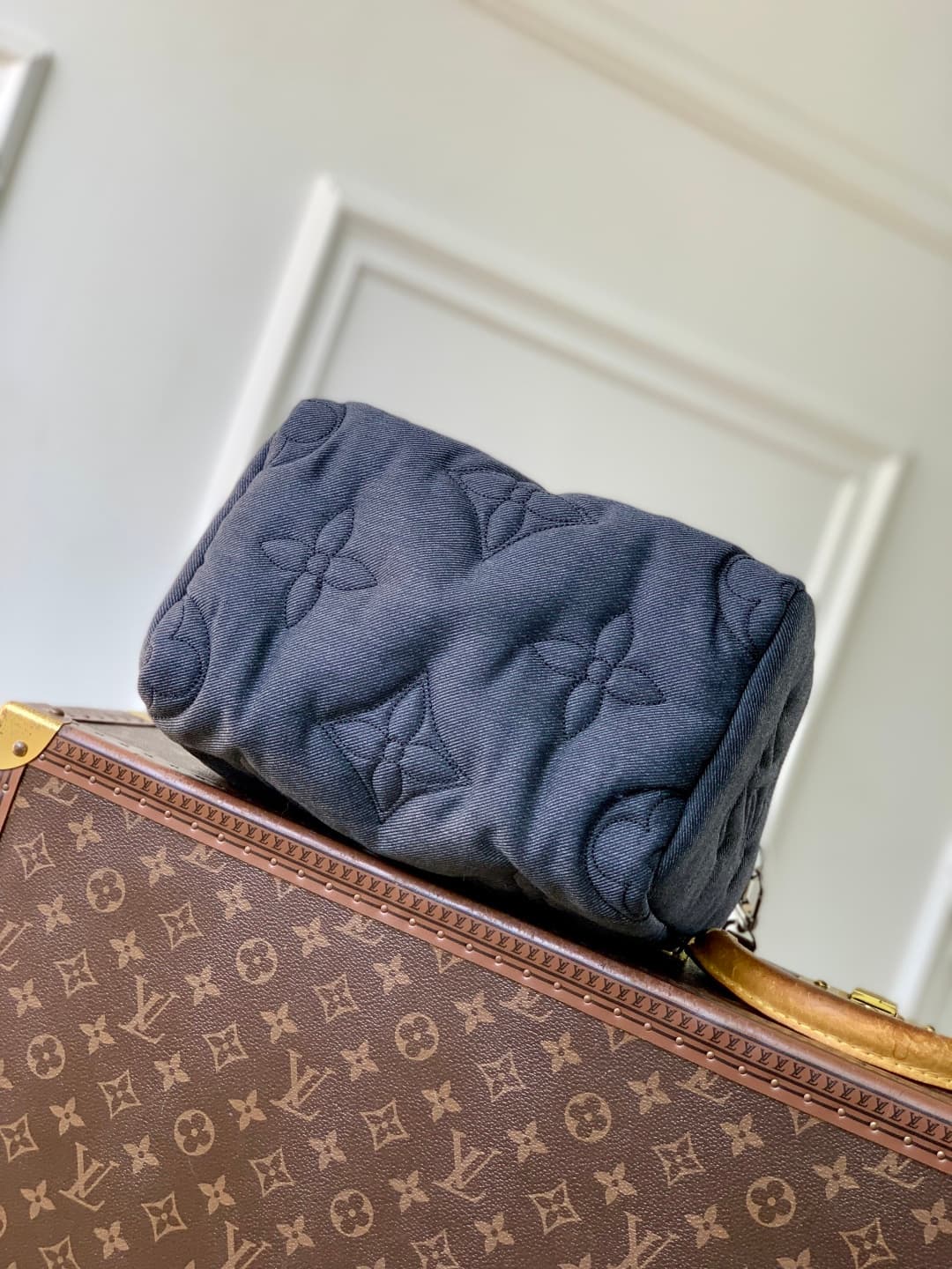 Louis Vuitton Speedy Bandouliere 25 Puffygram nylon M26956 black jeans high