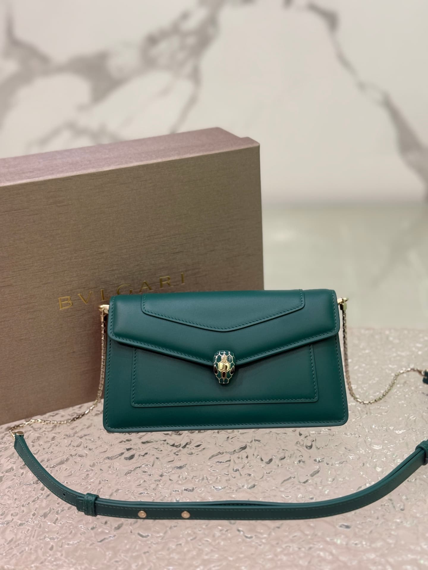 Bvlgari Serpenti Forever shoulder bag green 294650 High