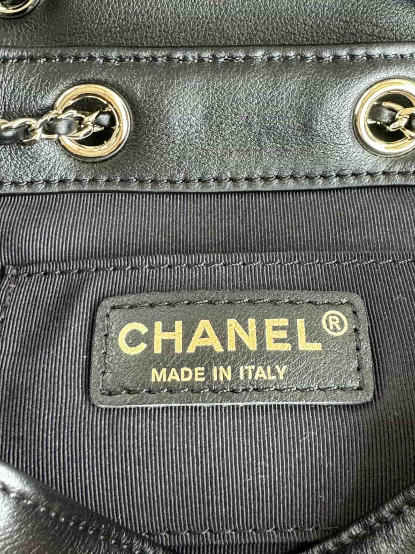 Chanel Small Quilted Duma Backpack Lambskin AS2908 Black High