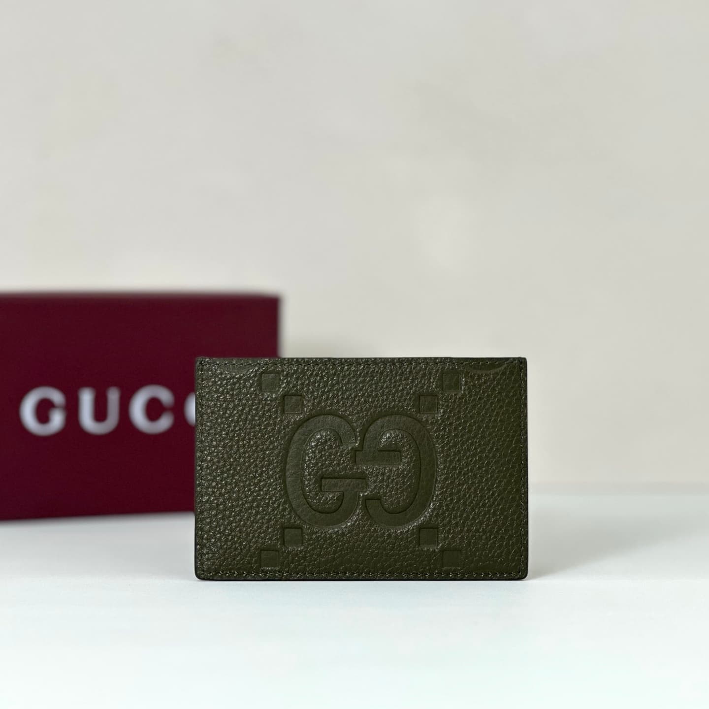 Gucci GG Jumbo card case Deep Green 812681 High