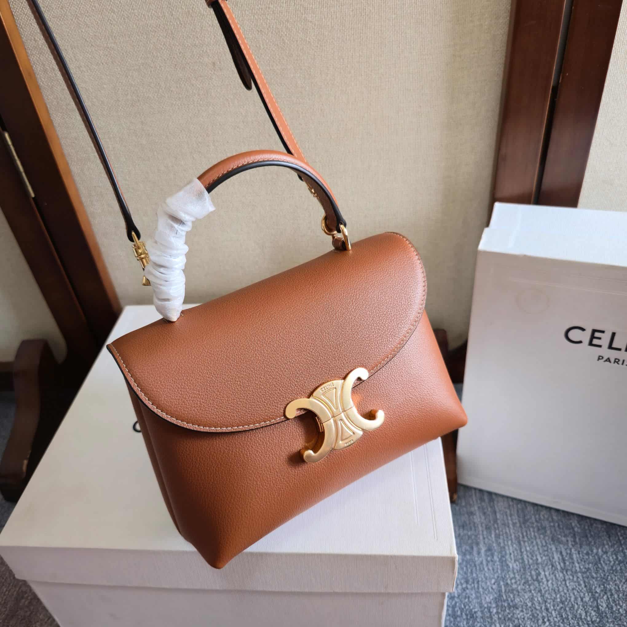 Celine Mini Nino bag in Tan Supple Calfskin High