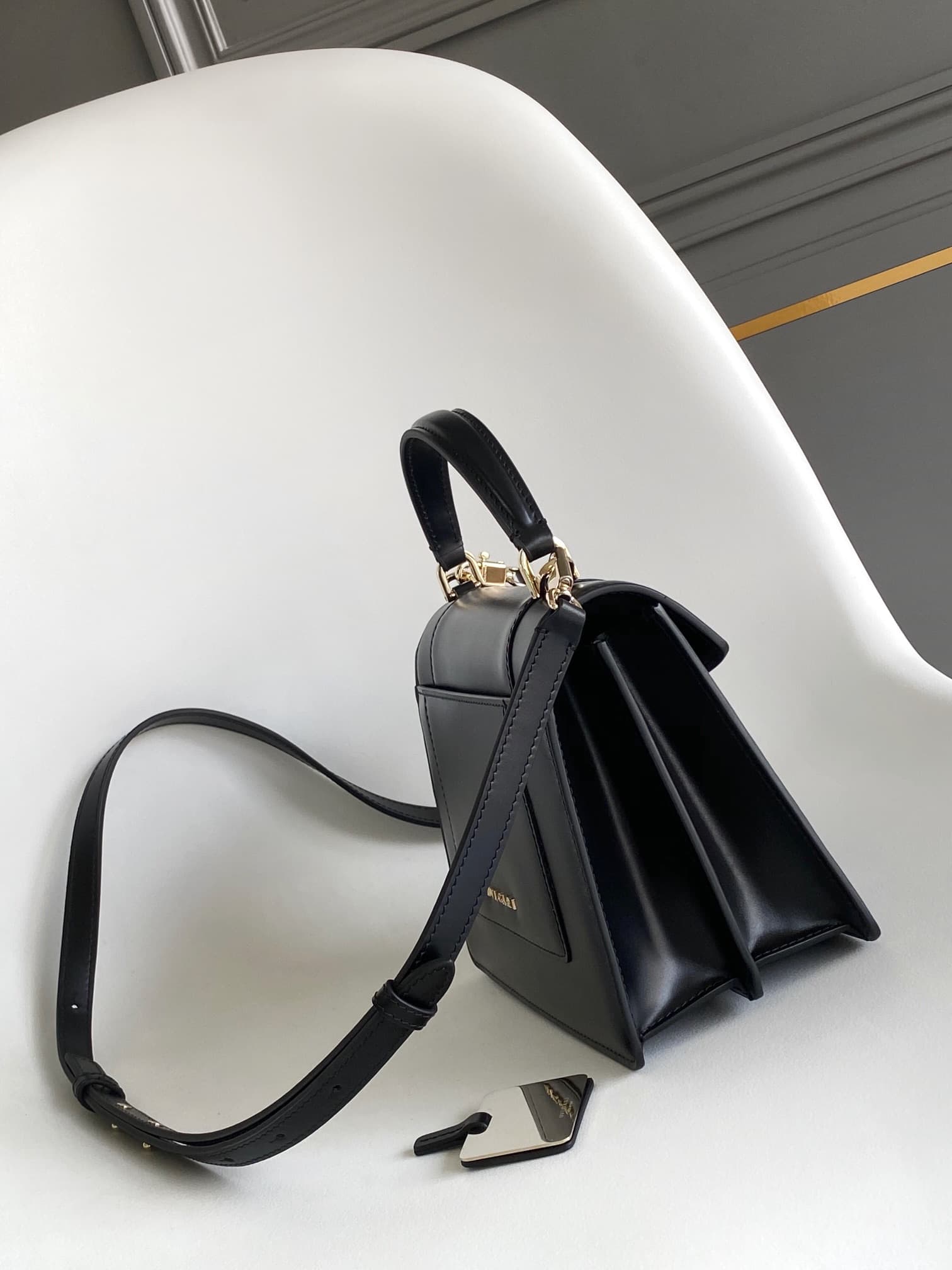BVLGARI Serpenti Forever Medium Top Handle Bag 293663  in Black High