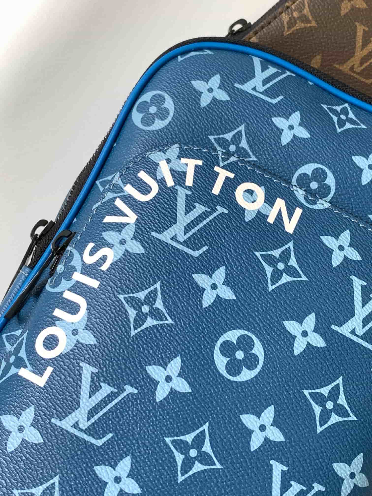 Louis Vuitton Monogram Avenue Macassar Canvas Sling Bag M23782 Atlantic Blue High