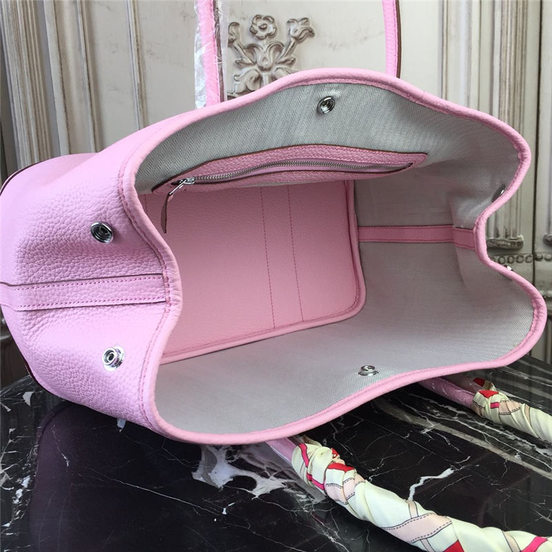 Hermes Garden Party 30/36 Bag Calfskin In Pink High