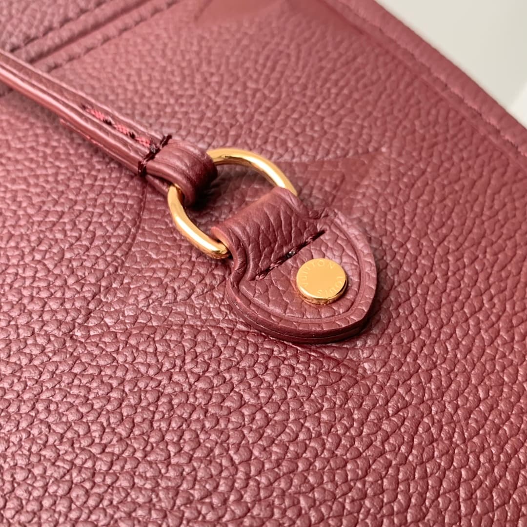 Louis Vuitton Neverfull MM Embossed grained cowhide leather M25855 Grenat High