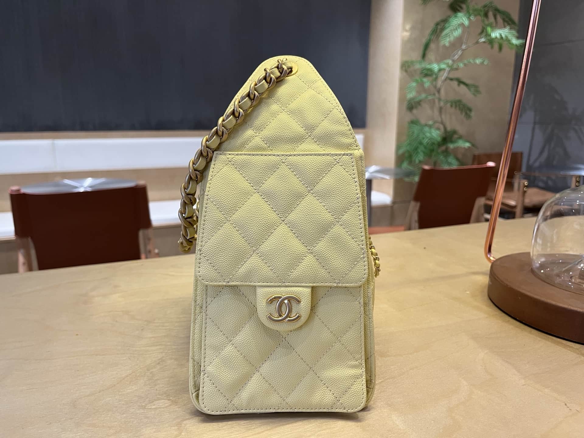 Chanel 25 Small Hobo handbag AS5293 Grained Calfskin & Gold-tone Metal Yellow A