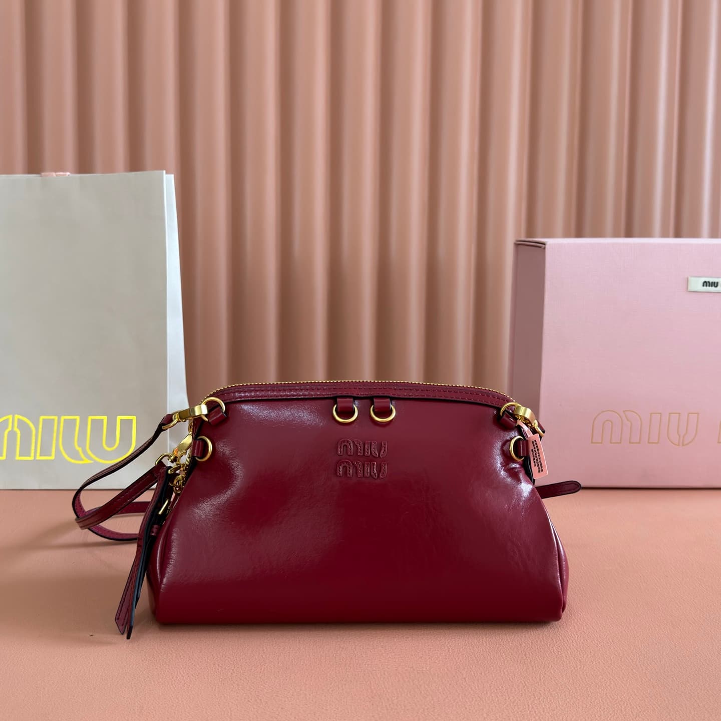 Miu Miu Caprice leather clutch 5BF131 Red TOP