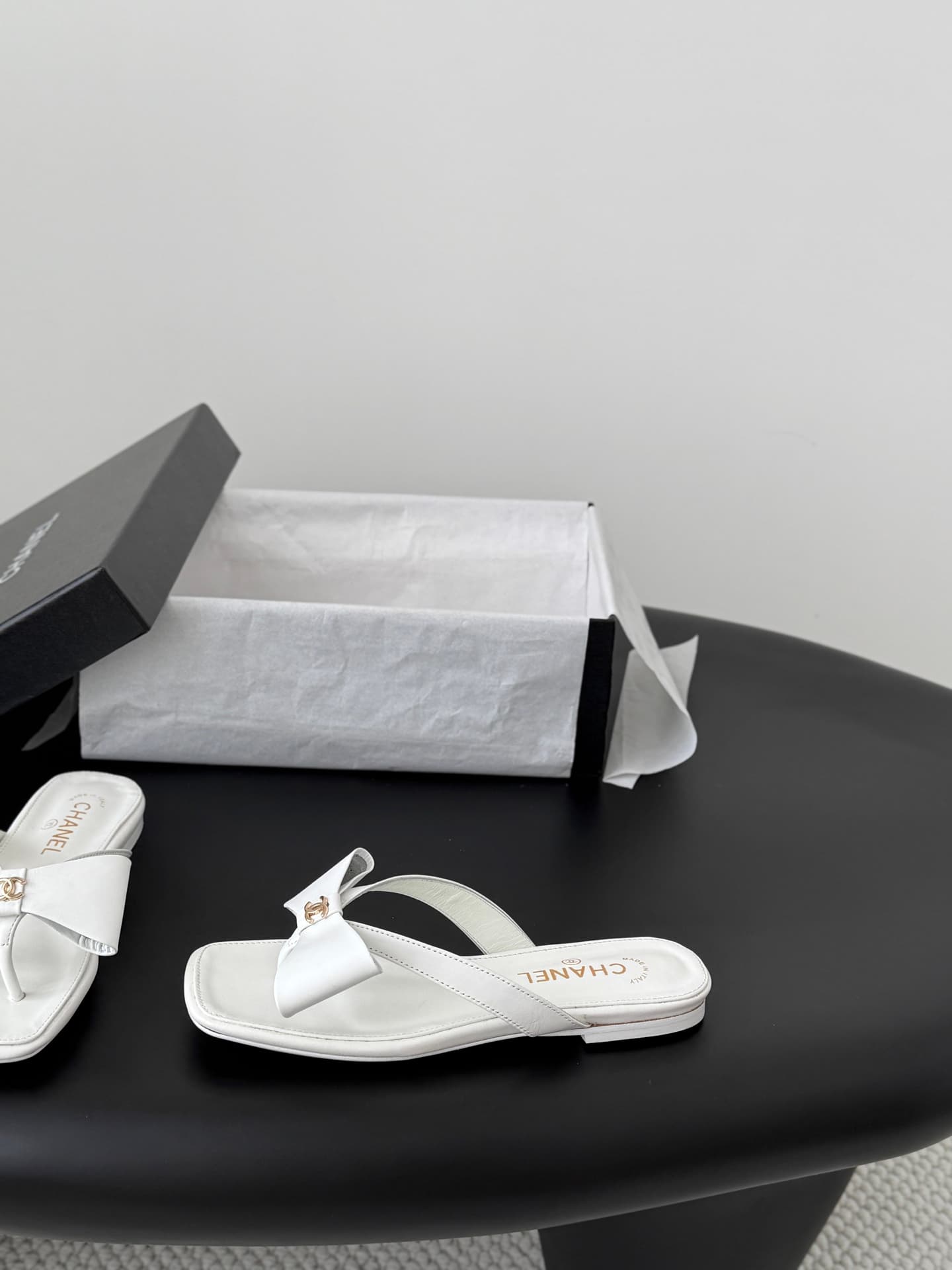 Chanel Bow Accent Sandals Shoes Women