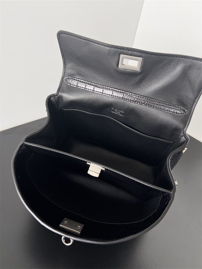 WOMEN'S RODEO MINI HANDBAG Crocodile Black Silver-Metal High