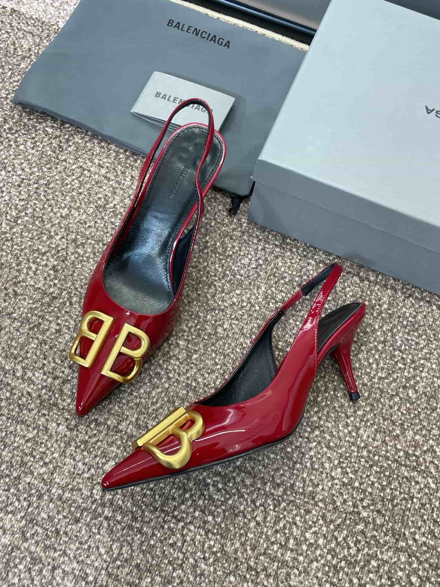 Balenciaga Patent Leather Flat Shoes Medium Women