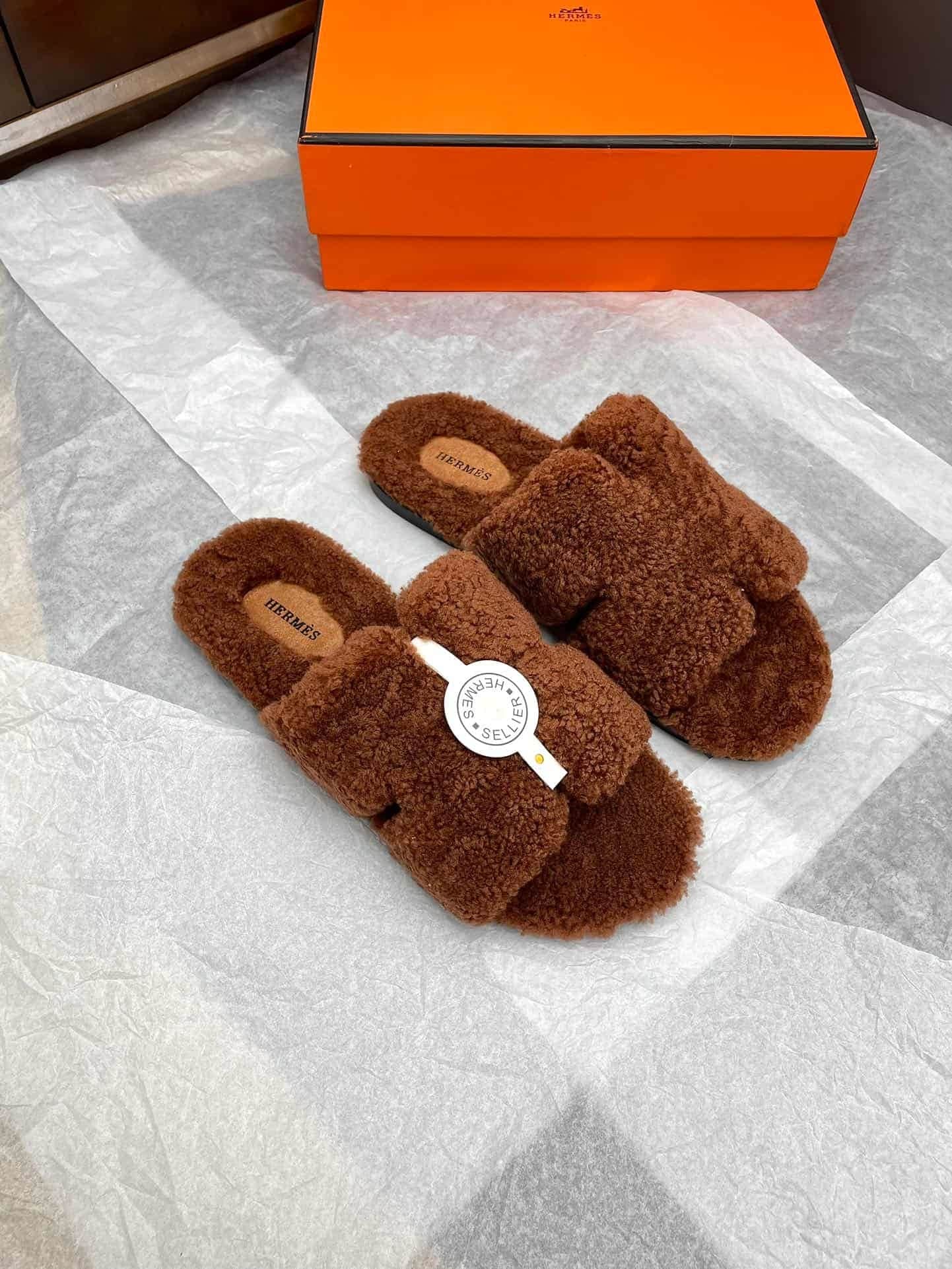 Hermes Woolskin Chypre Sandal Shoes Women