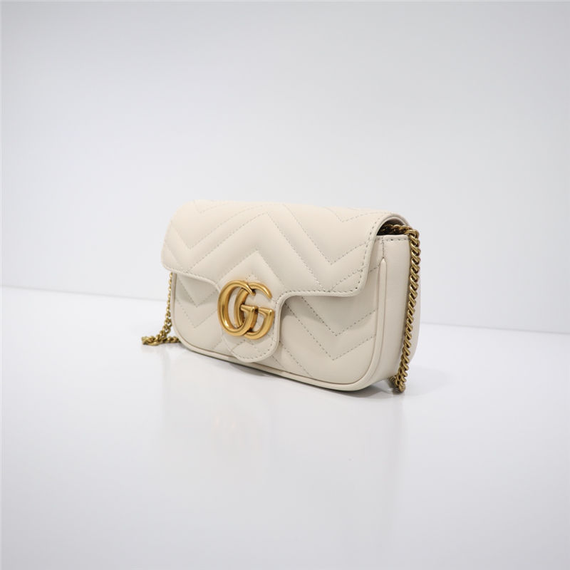 GG MARMONT MATELASSÉ SUPER MINI BAG 476433 white High