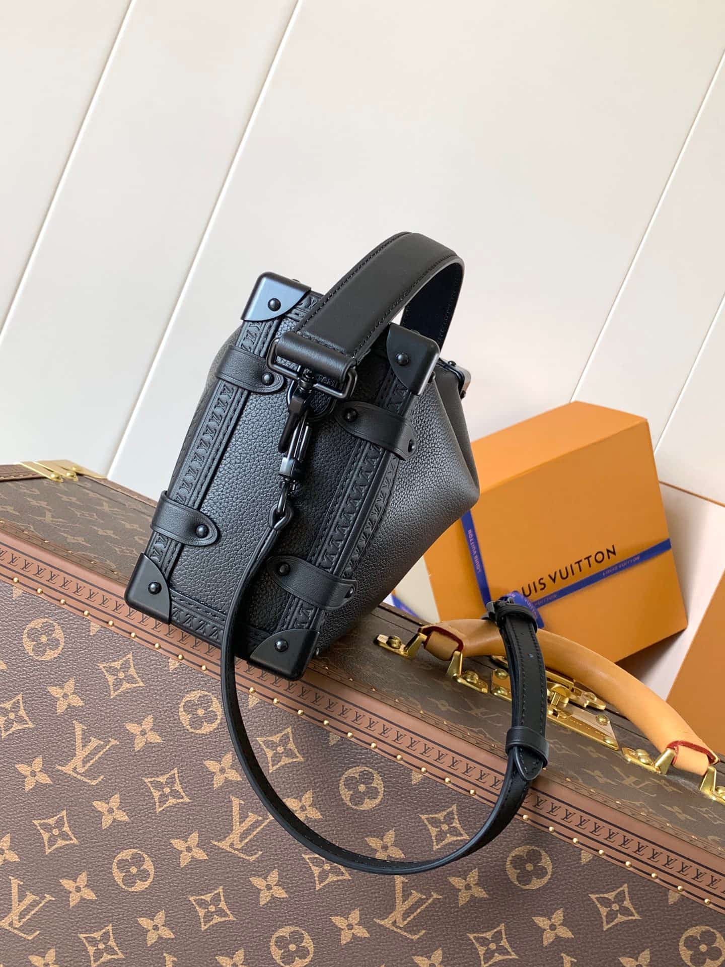 Louis Vuitton Side Trunk MM All Black Cowhide leather M24309 High